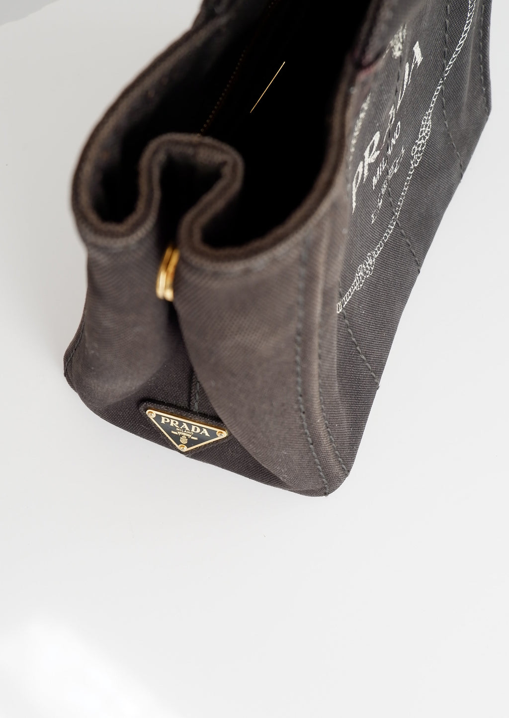 Authentique Sac Cabas Prada Canapa en Toile Noire d'Occasion