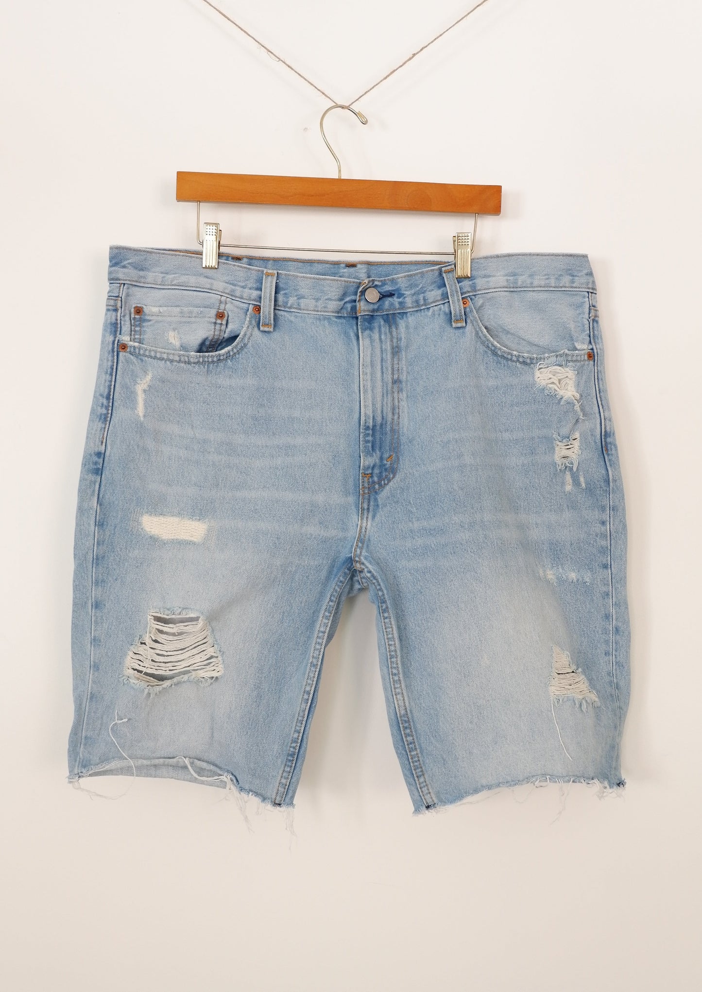 Levis 511 Light Wash Ripped Jean Short - 42