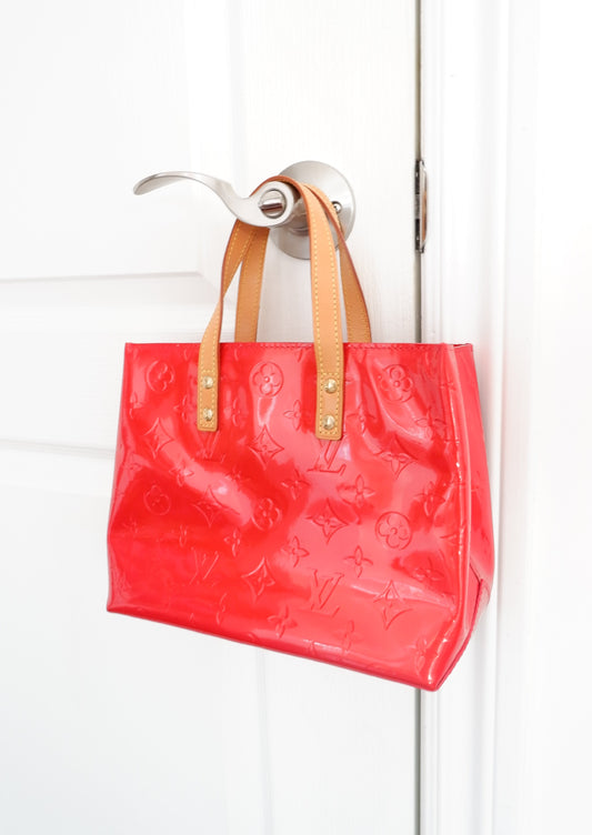 Authentic Preowned Louis Vuitton Monogram Red Vernis Reade Bag