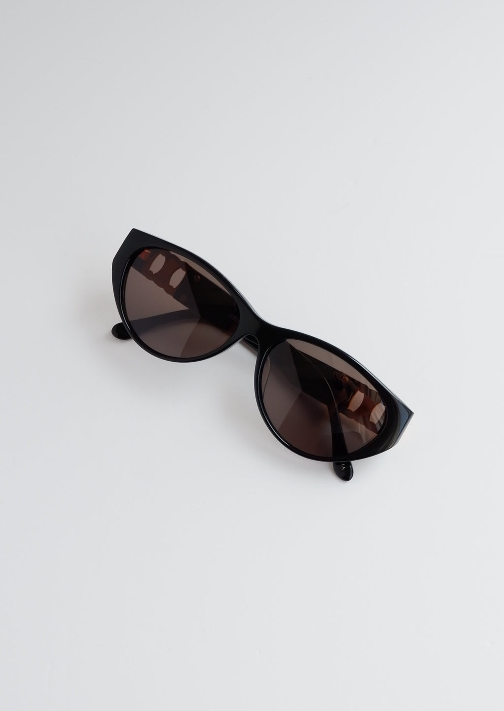 Authentic Preowned Vintage Celine Black Gold/ Embellished Logo Cat Eye Sunglasses