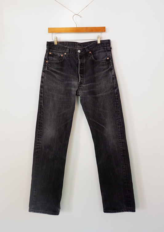 Levis Vintage 501 Black Straight Leg Jeans - 33