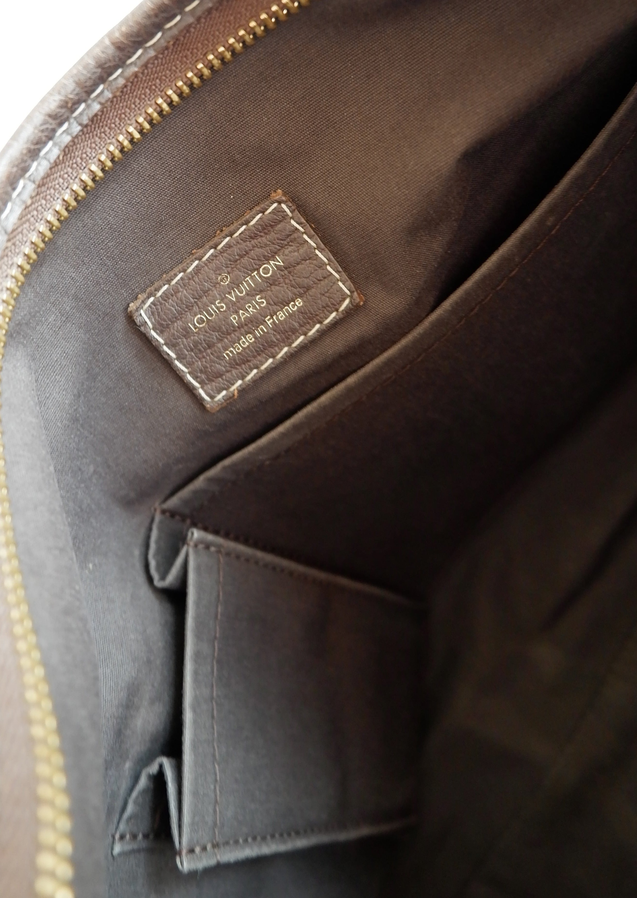 Authentique Sac bandoulière Louis Vuitton Mini Lin Manon PM Ébène d'occasion