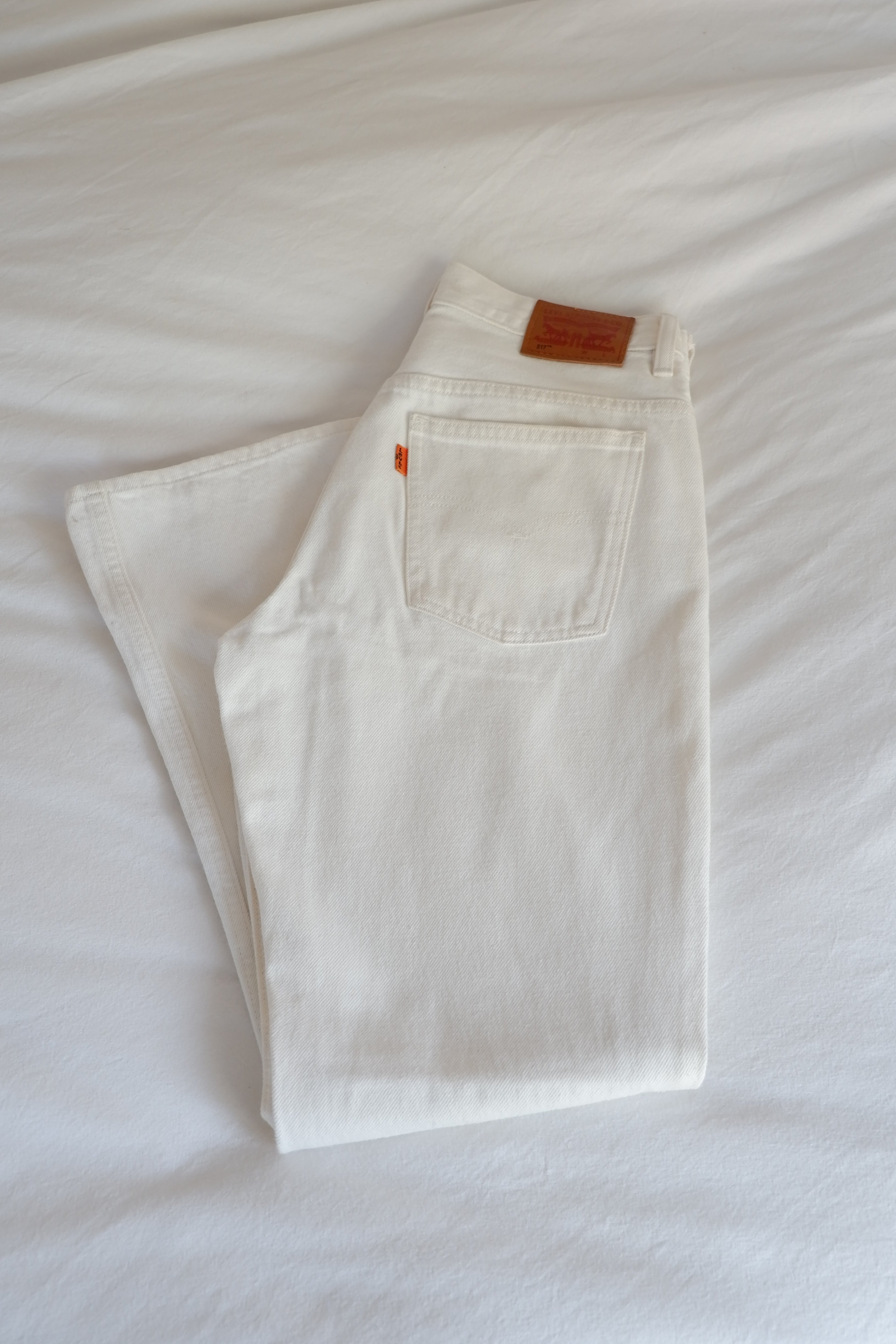 Levis 517 White High Waisted Jeans - 28