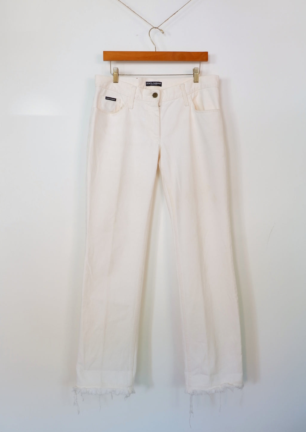 Dolce & Gabbana Cream Low Rise Flare Jeans - (34 US / 46 Italian)