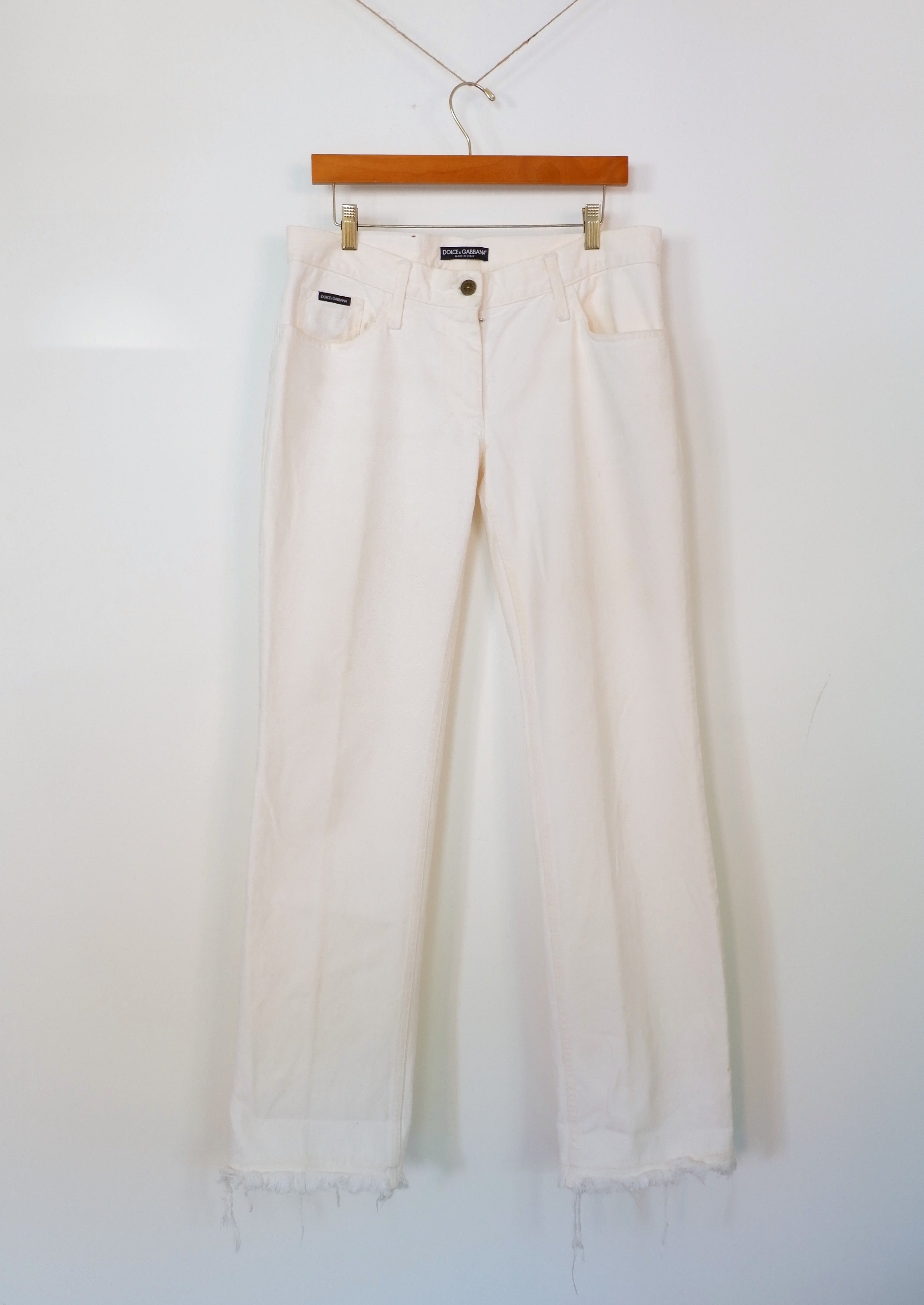 Dolce & Gabbana Cream Low Rise Flare Jeans - (34 US / 46 Italian)