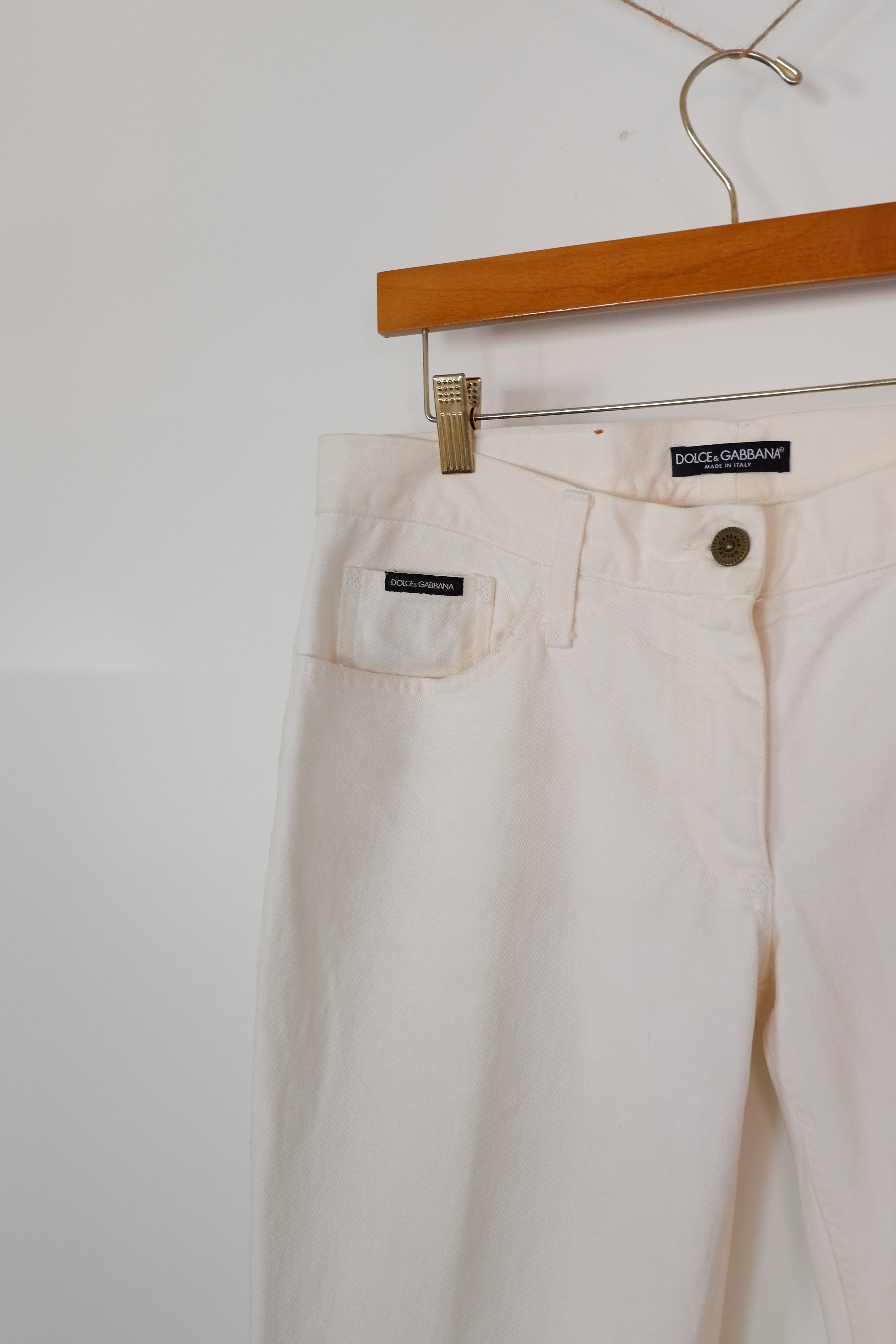 Dolce & Gabbana Cream Low Rise Flare Jeans - (34 US / 46 Italian)