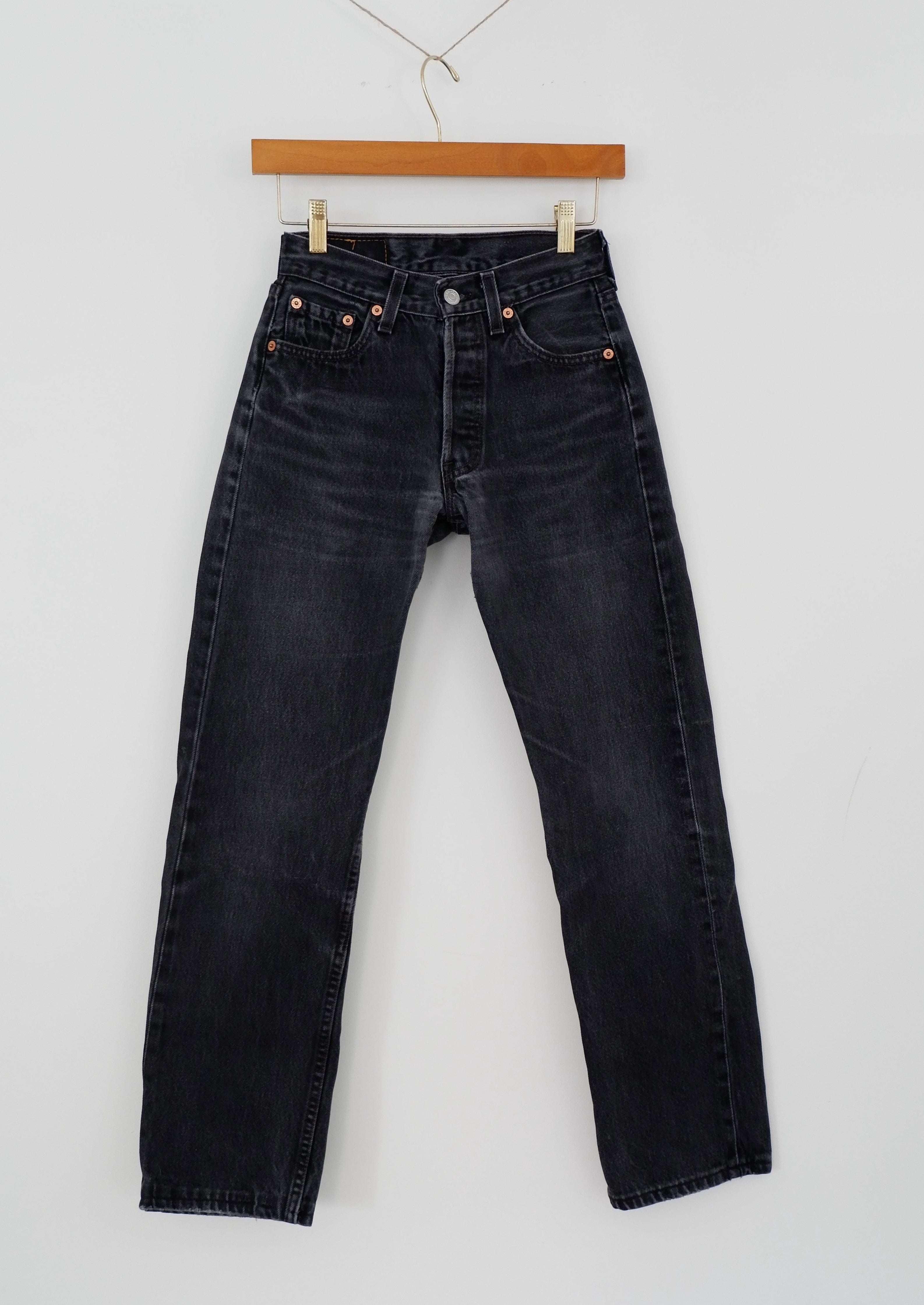 Levis Vintage 501 Black Wash Jeans - 24