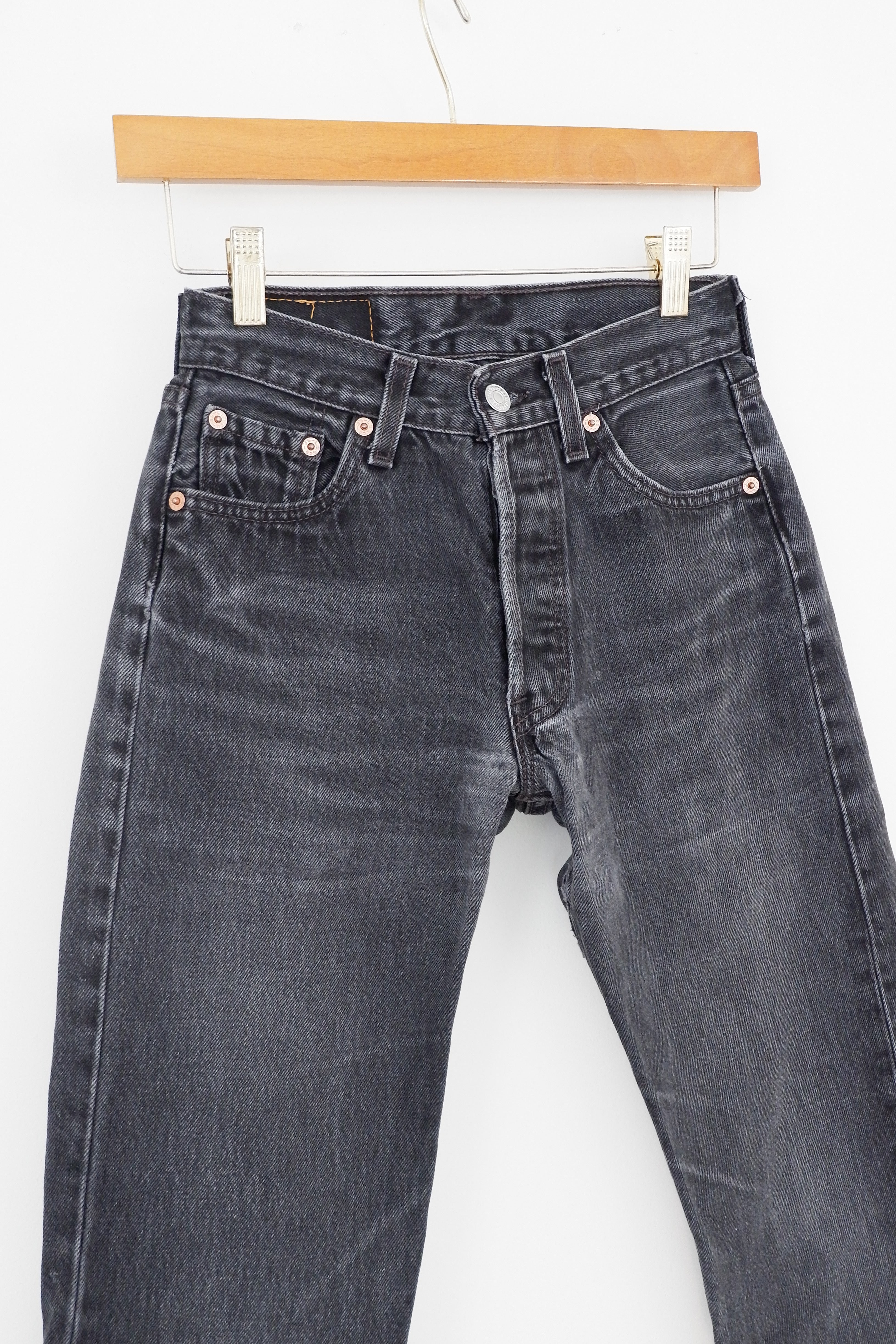 Levis Vintage 501 Black Wash Jeans - 24