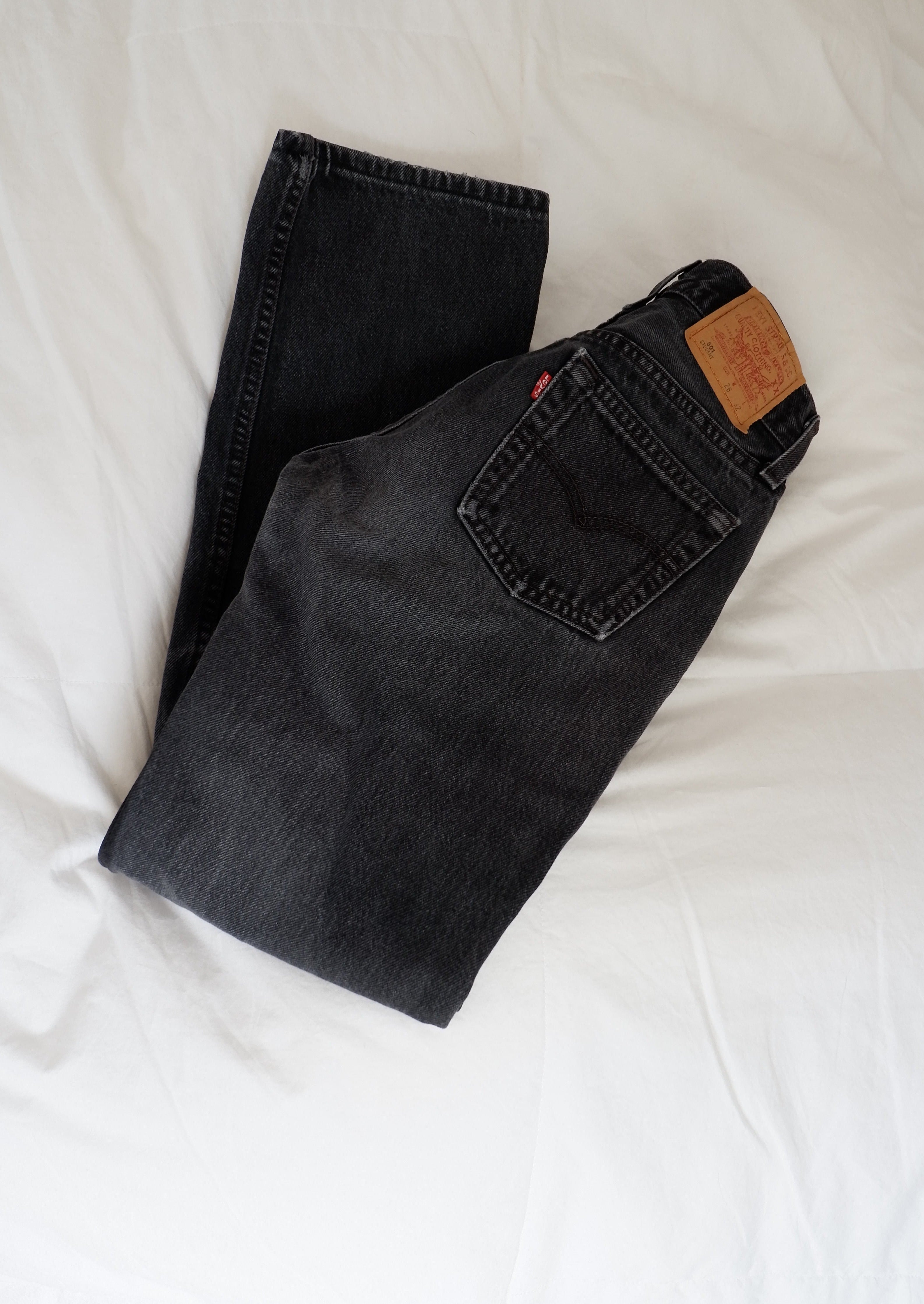 Levis Vintage 501 Black Wash Jeans - 24