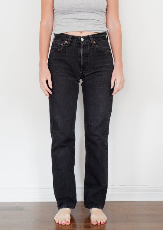 Levis Vintage 501 Black Jeans - 28