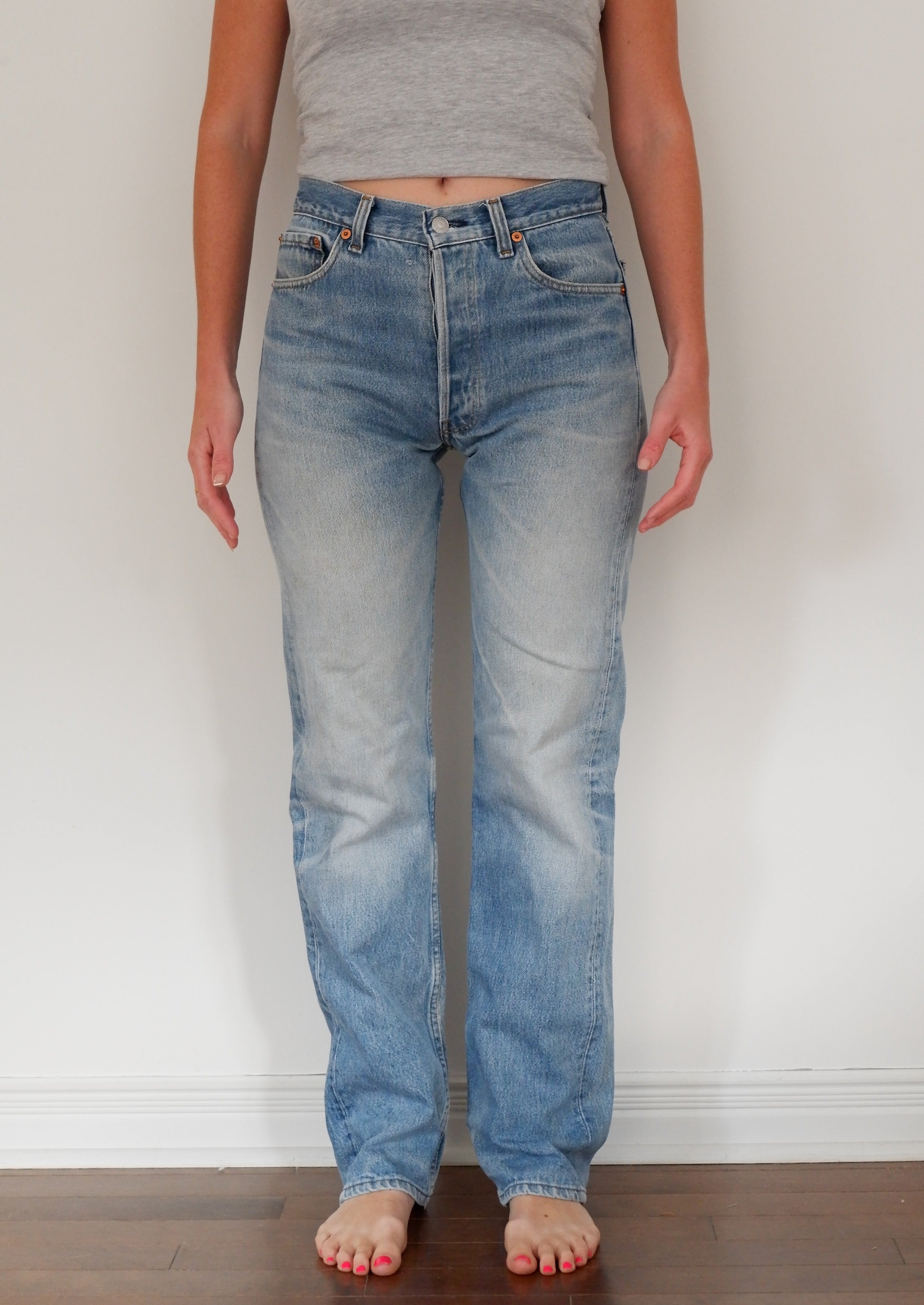 Levis Vintage 501 Medium Light Wash Jeans - 30