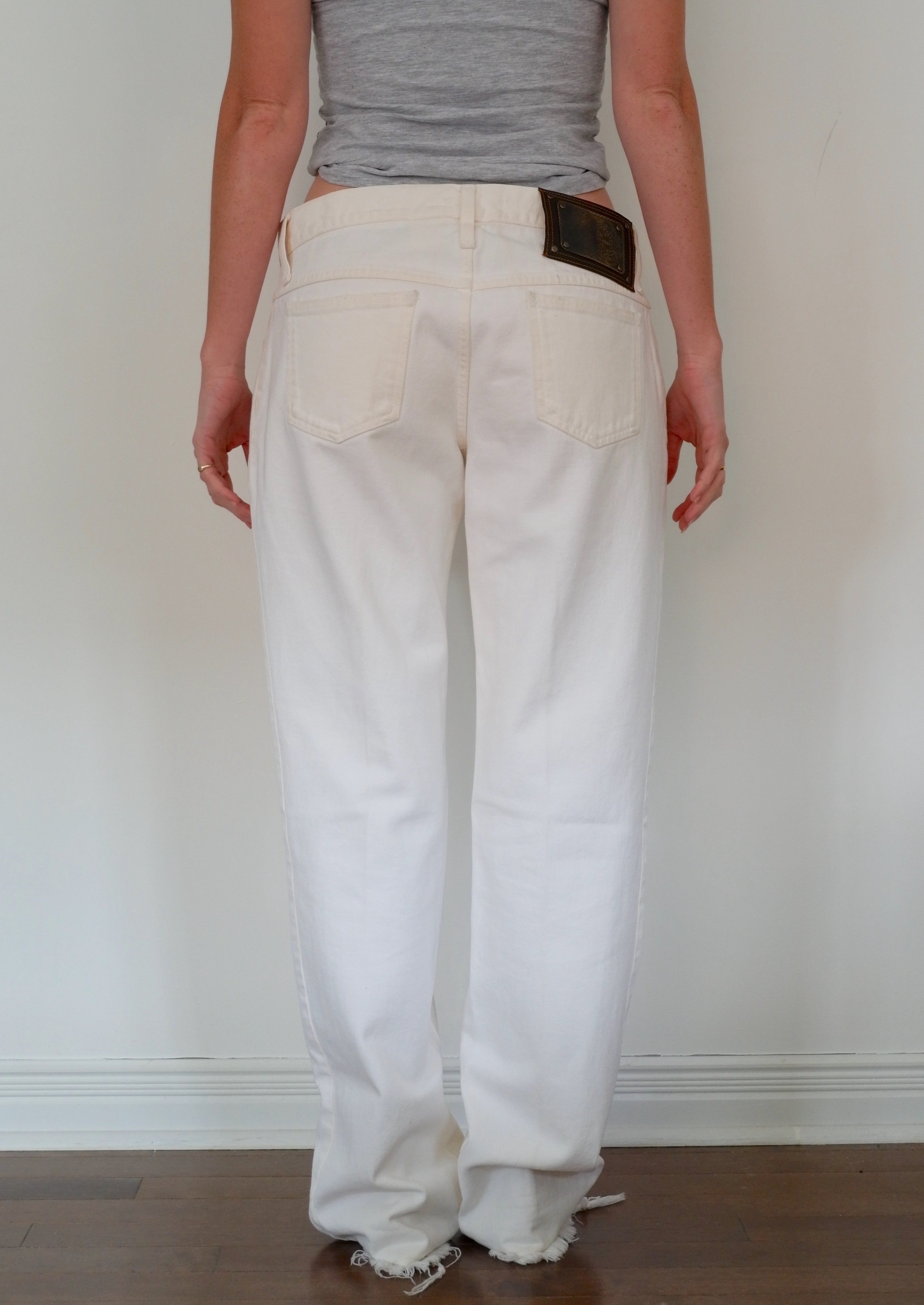 Dolce & Gabbana Cream Low Rise Flare Jeans - (34 US / 46 Italian)