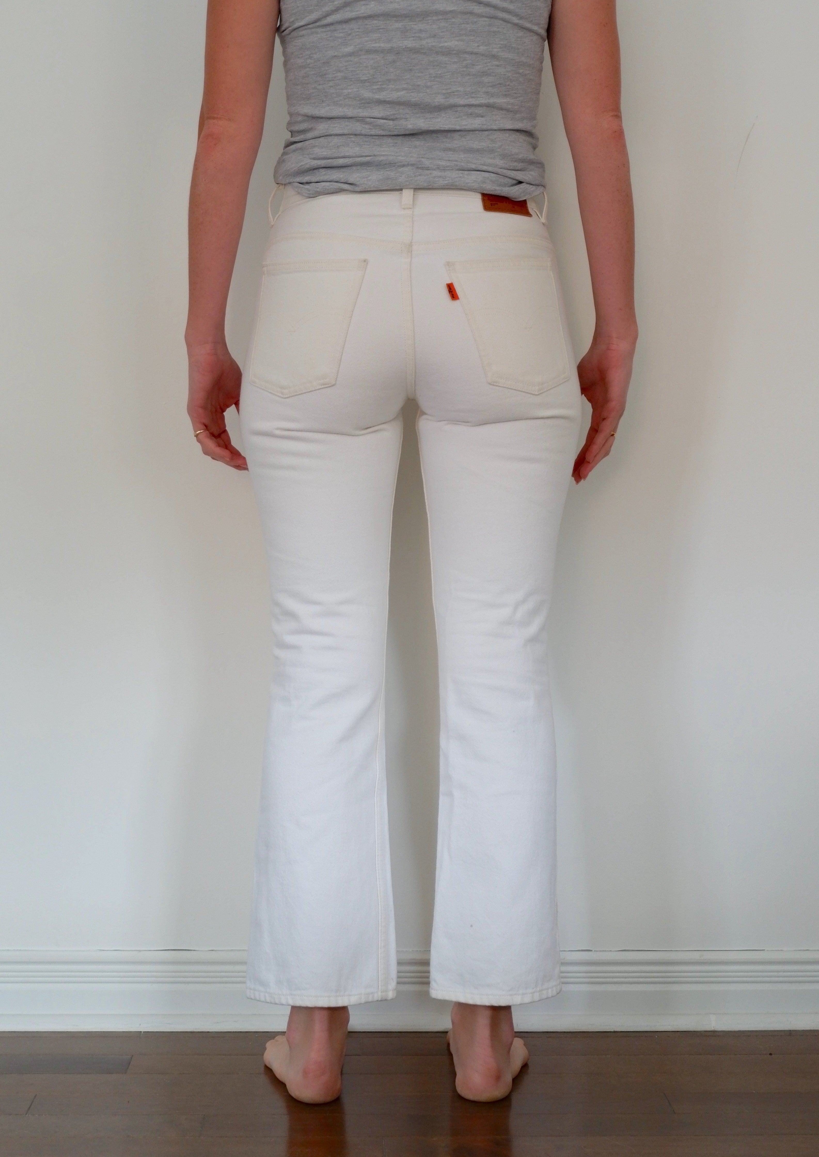Levis 517 White High Waisted Jeans - 28
