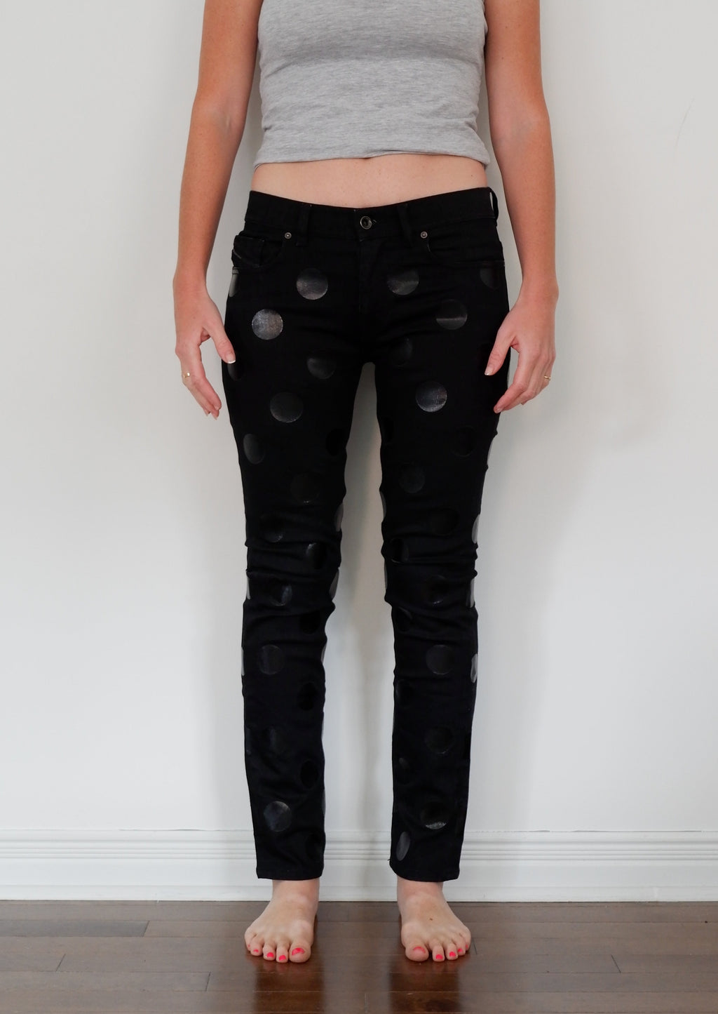 Diesel Black Polk A Dot Skinny Jeans - 26