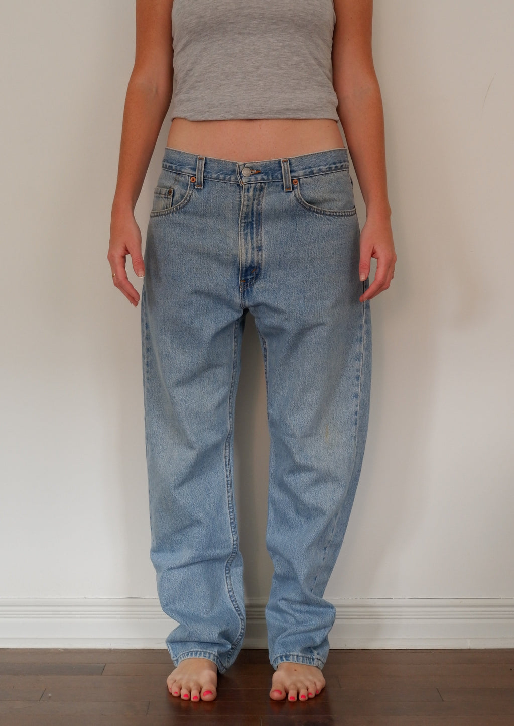 Levis 505 Light Wash Regular Fit Straight Leg Jeans - 34