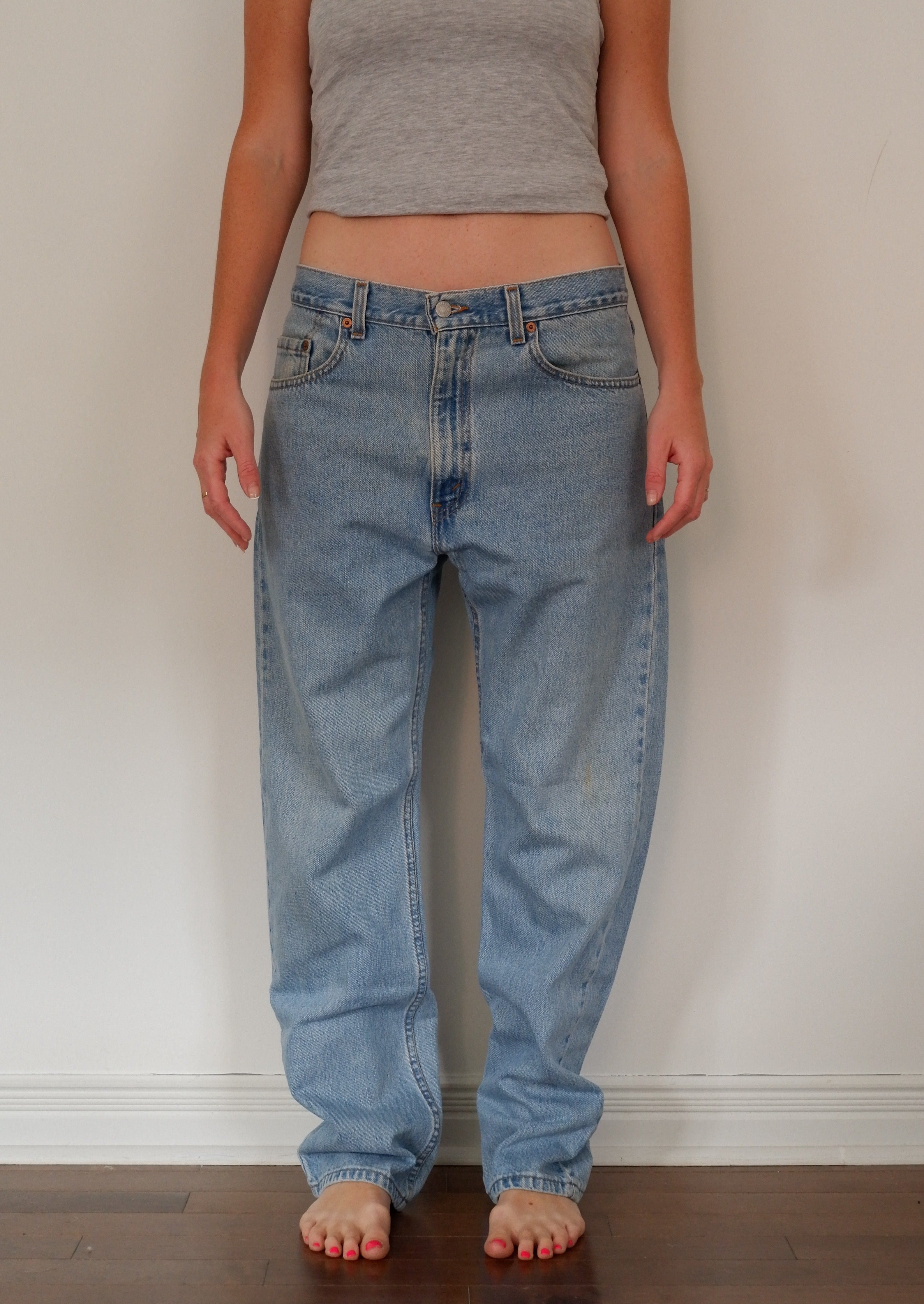 Levis 505 Light Wash Regular Fit Straight Leg Jeans - 34