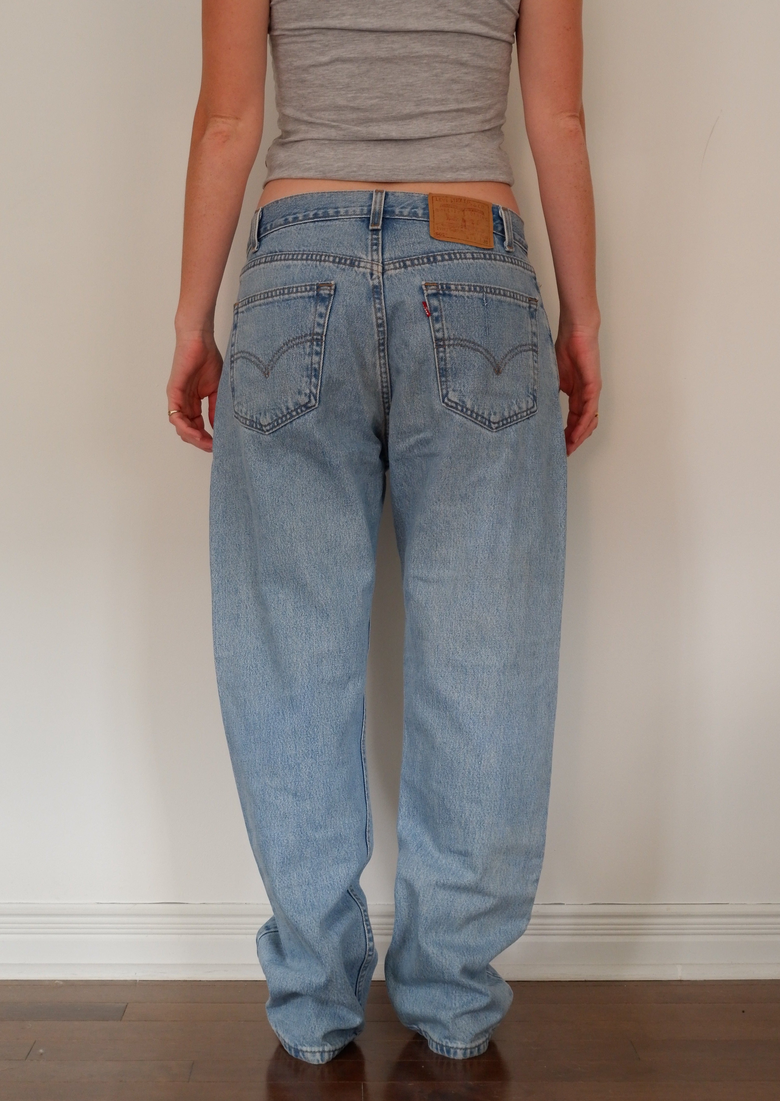 Levis 505 Light Wash Regular Fit Straight Leg Jeans - 34