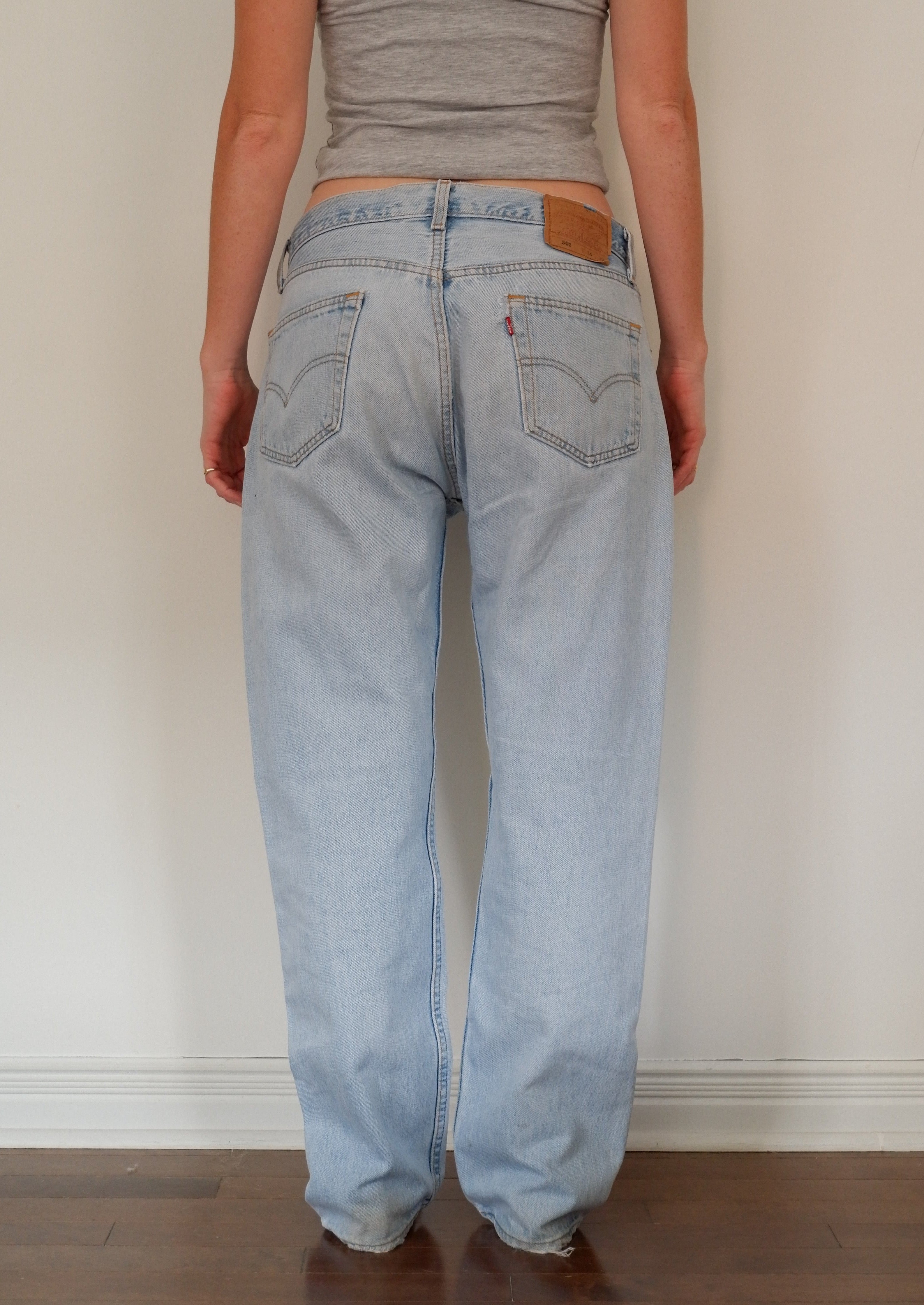 Levis Vintage 501 Light Wash Relaxed Fit Straight Leg Jeans - 34