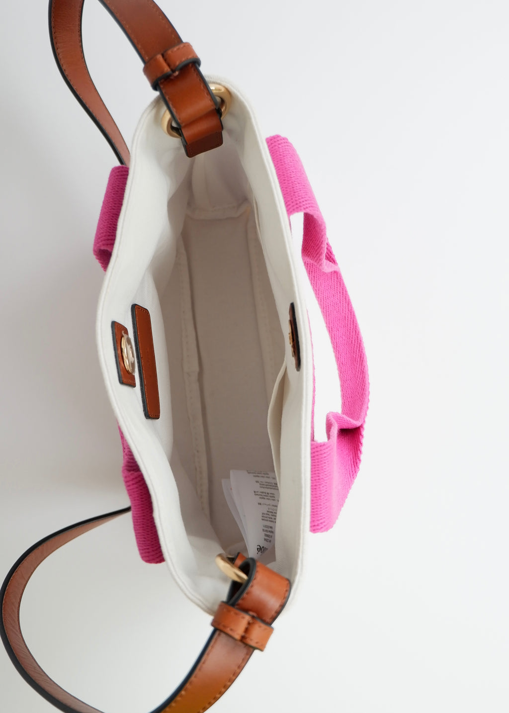 Sac Chloe bandoulière ou à main en toile blanc/rose authentique d'occasion