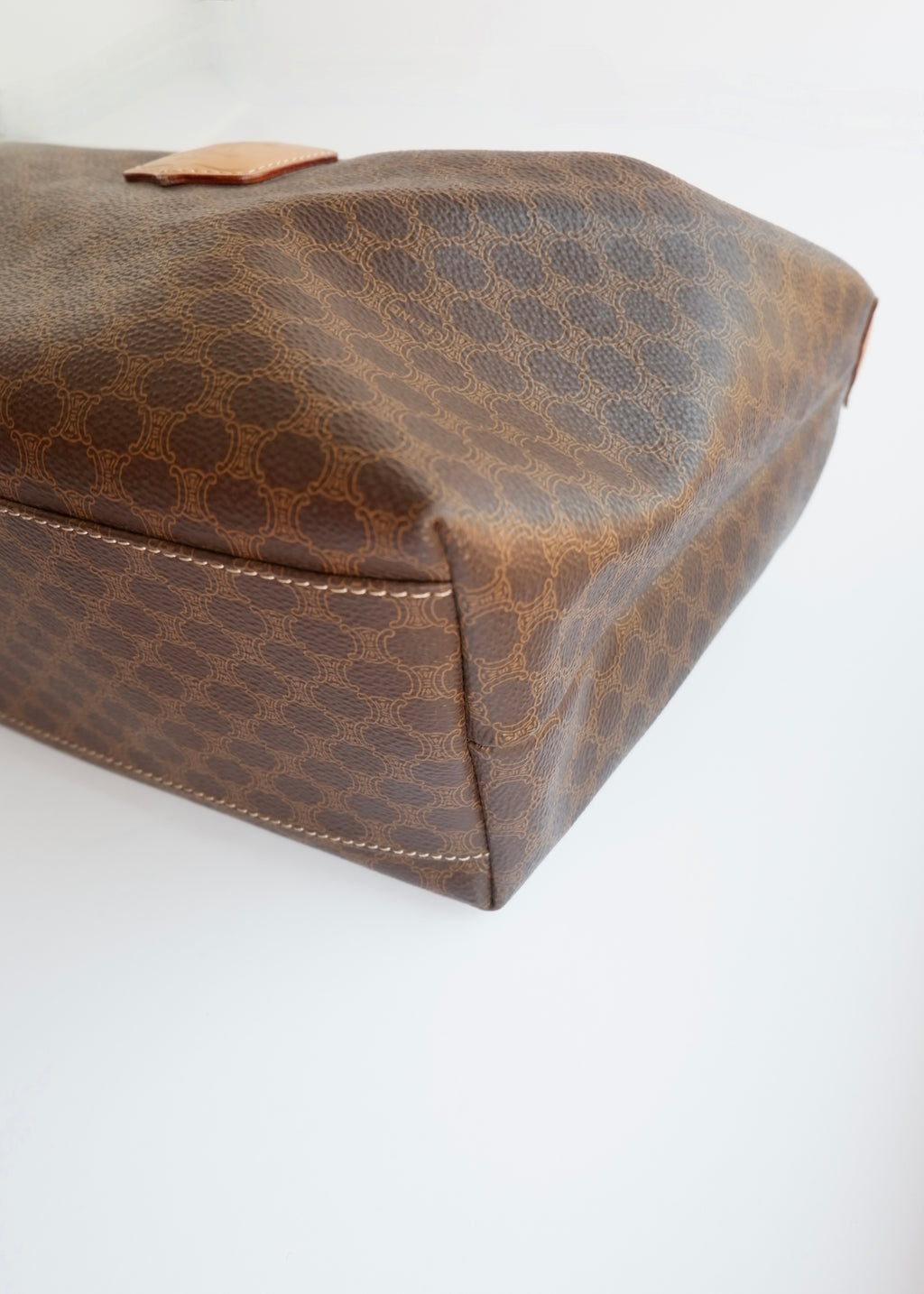 Preowned Vintage Celine Brown Macadam Print Shoulder Bag