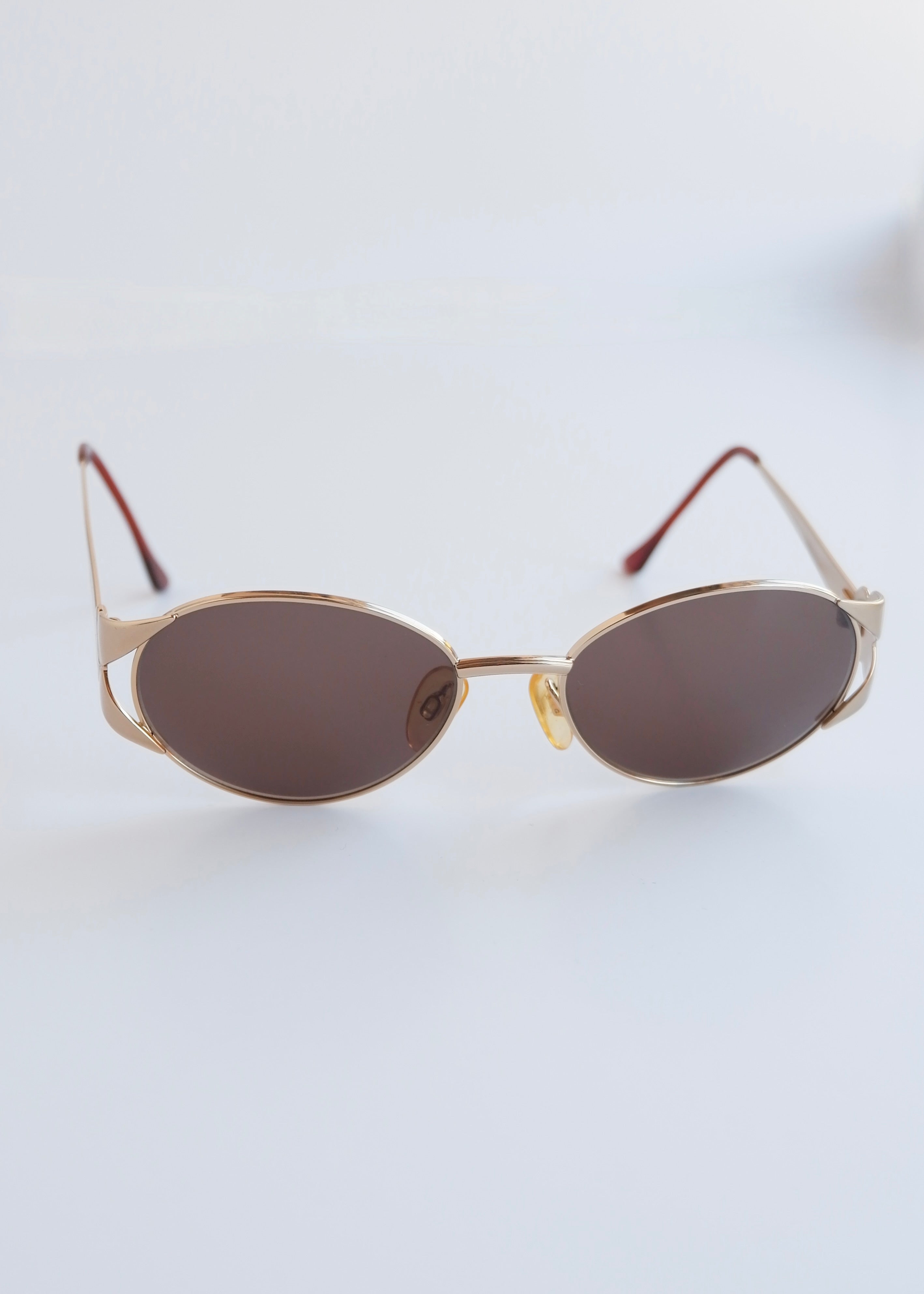 Authentic Preowned Vintage Yves Saint Laurent Gold Metal Frame Sunglasses