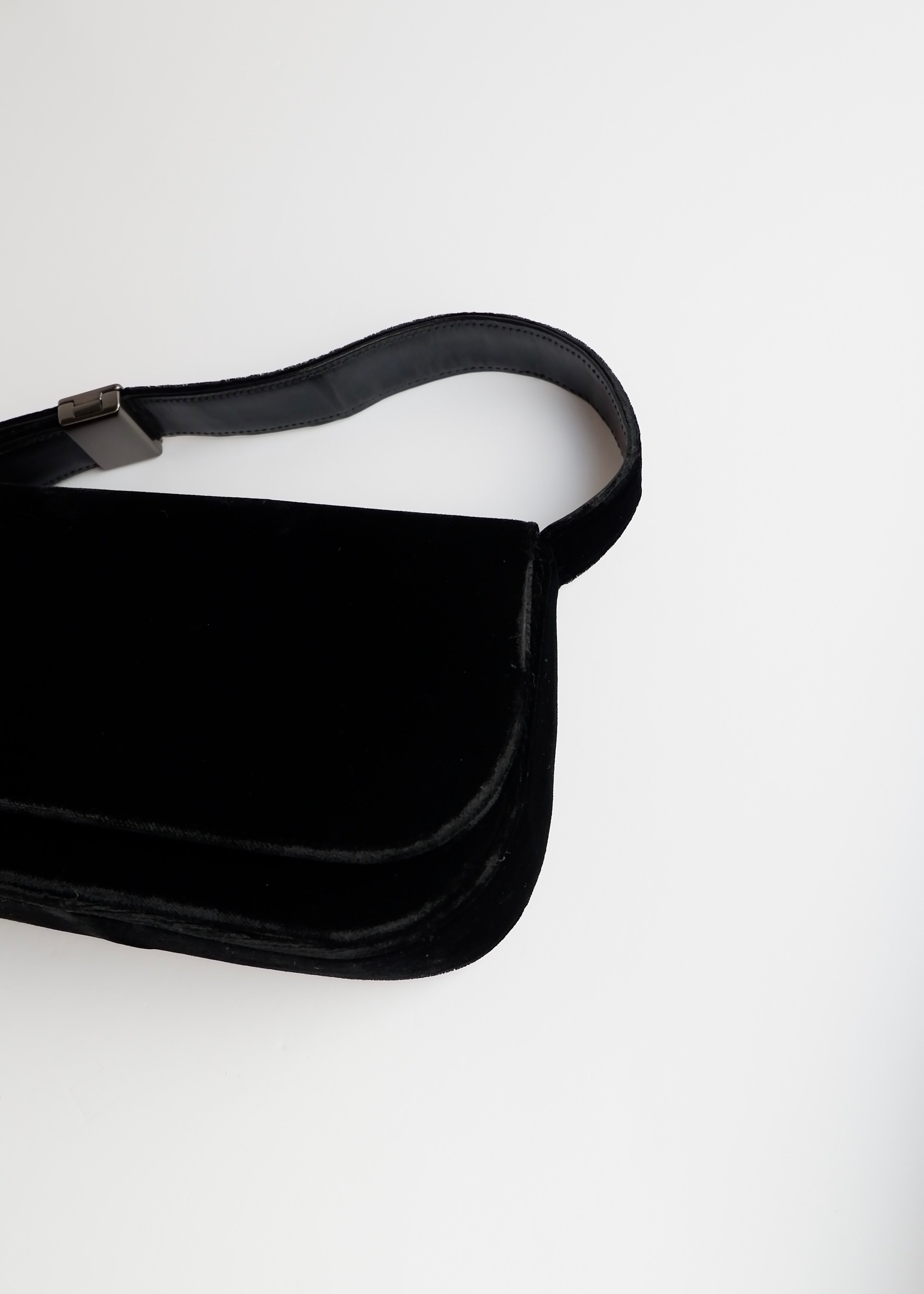 Authentic Preowned Prada Black Velvet Shoulder Bag