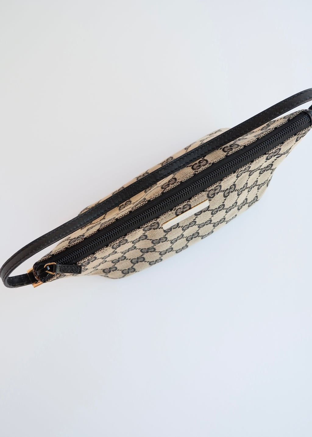 Authentic Preowned Gucci Black GG Canvas Boat Pochette Shoulder Bag