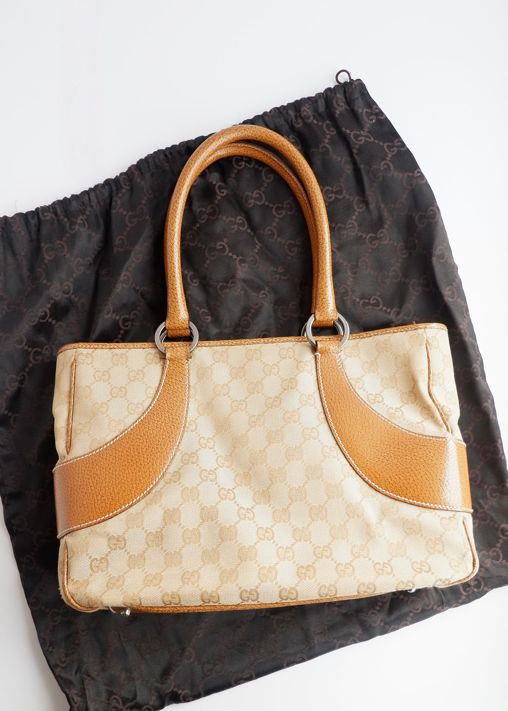 Authentic Preowned Gucci Caramel Brown GG Canvas Shoulder Bag