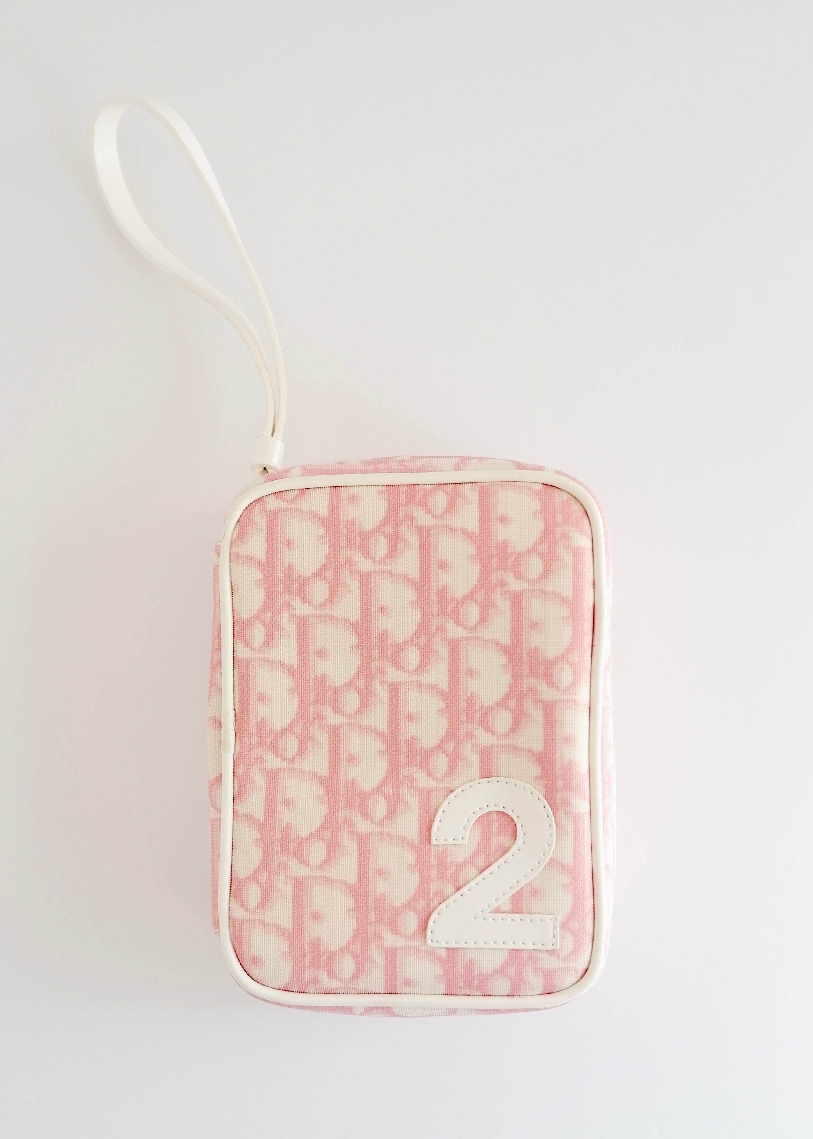 Authentic Preowned Vintage Dior Pink Trotter Wrist Pouch