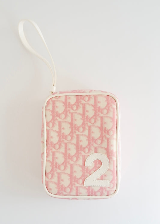 Authentic Preowned Vintage Dior Pink Trotter Wrist Pouch
