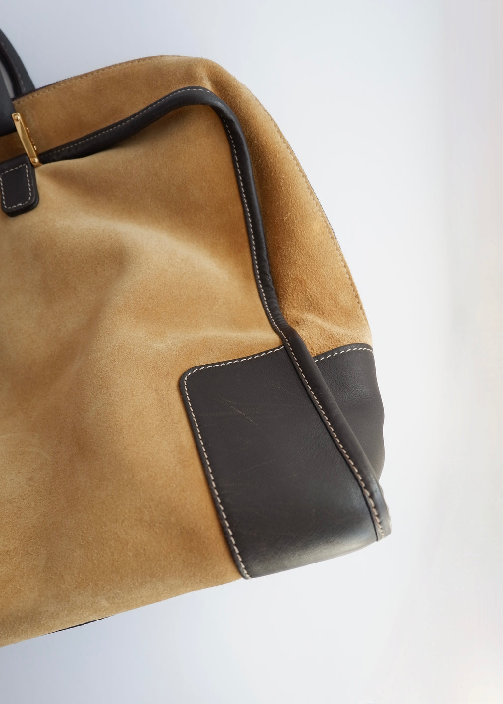 Sac à main Loewe Amazona Grand Modèle en Daim Marron Authentique d'Occasion