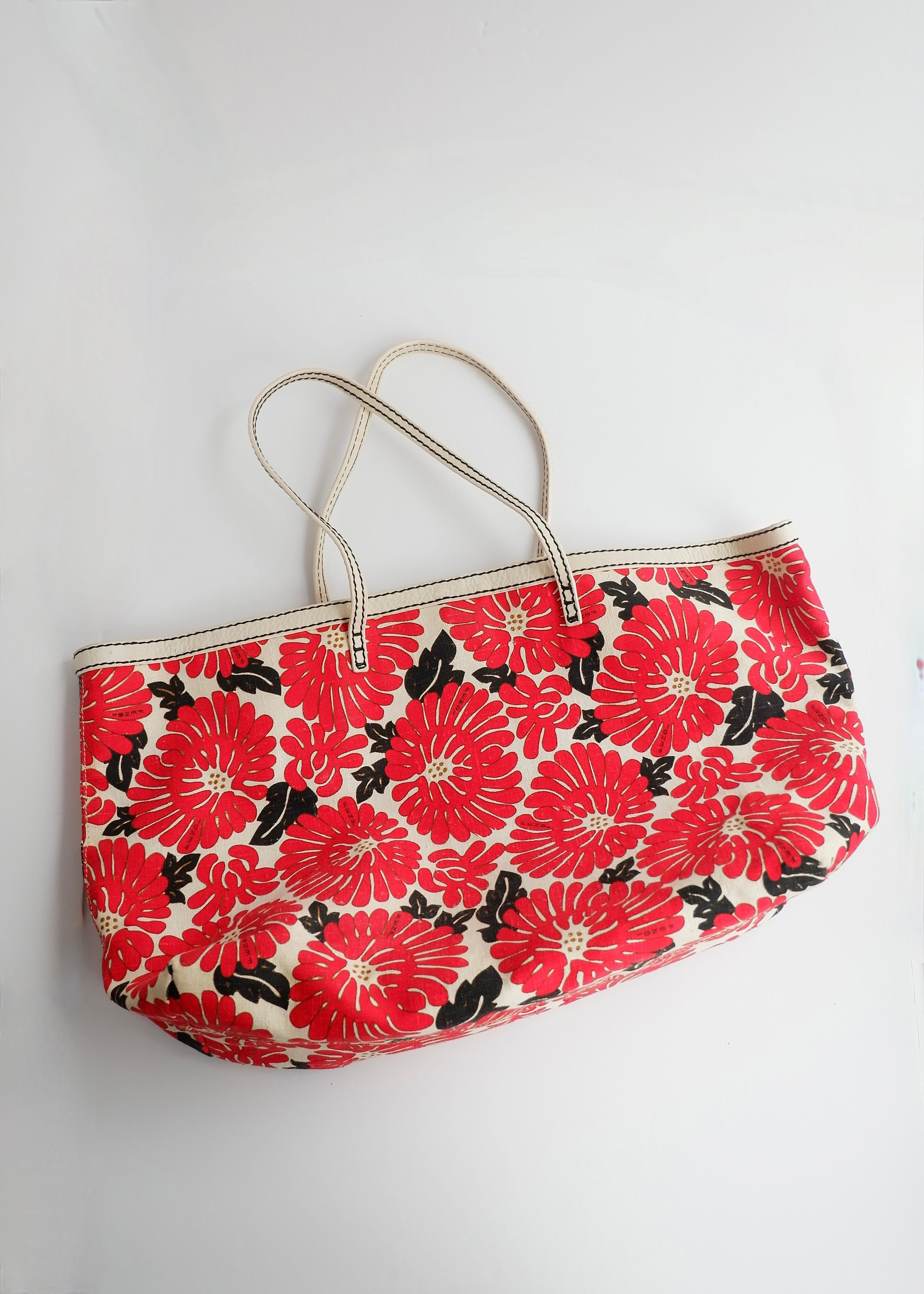 Authentic Preowned Fendi Red Floral Tote Bag