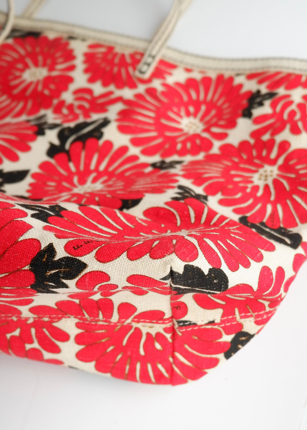 Authentic Preowned Fendi Red Floral Tote Bag