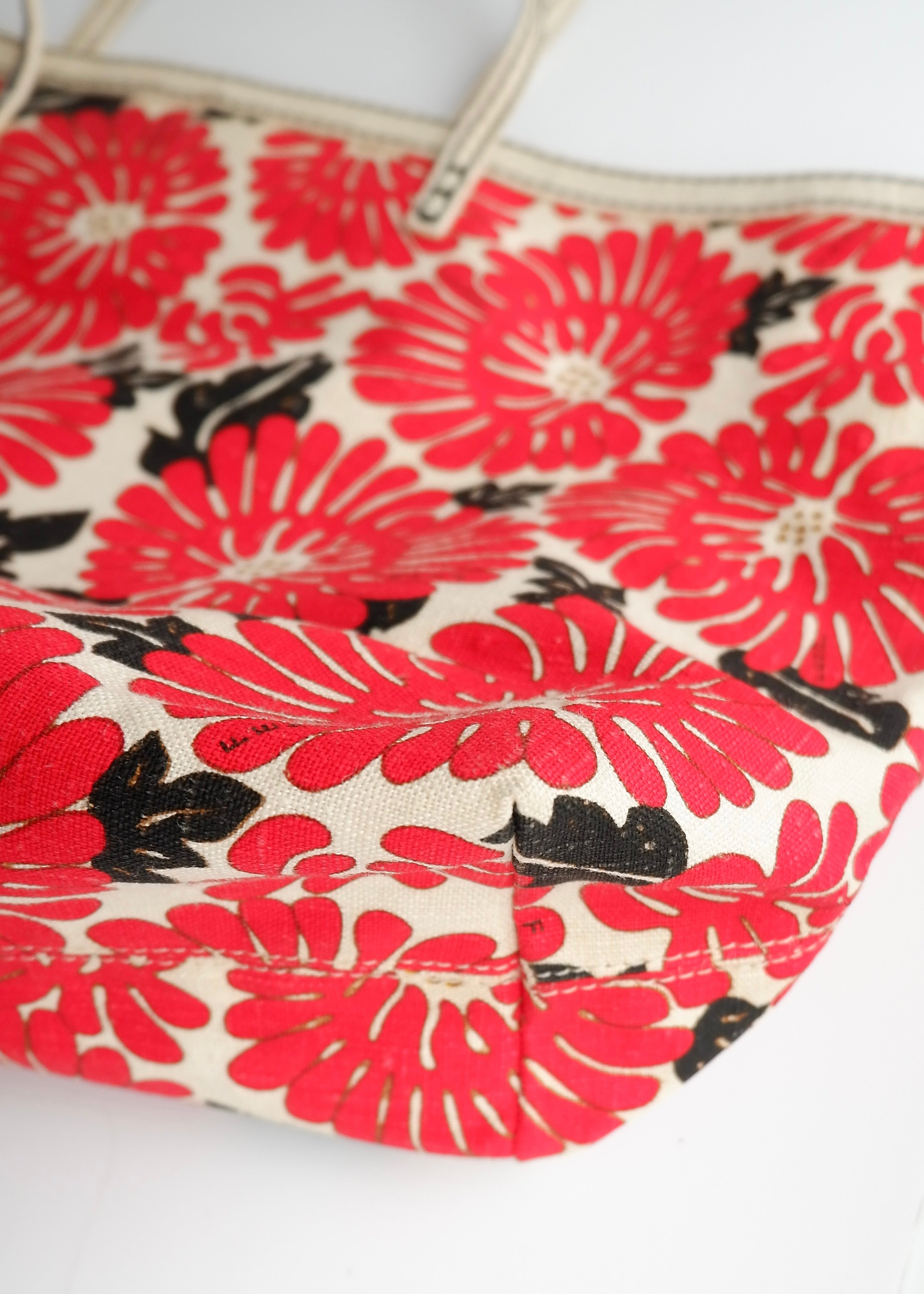 Authentic Preowned Fendi Red Floral Tote Bag
