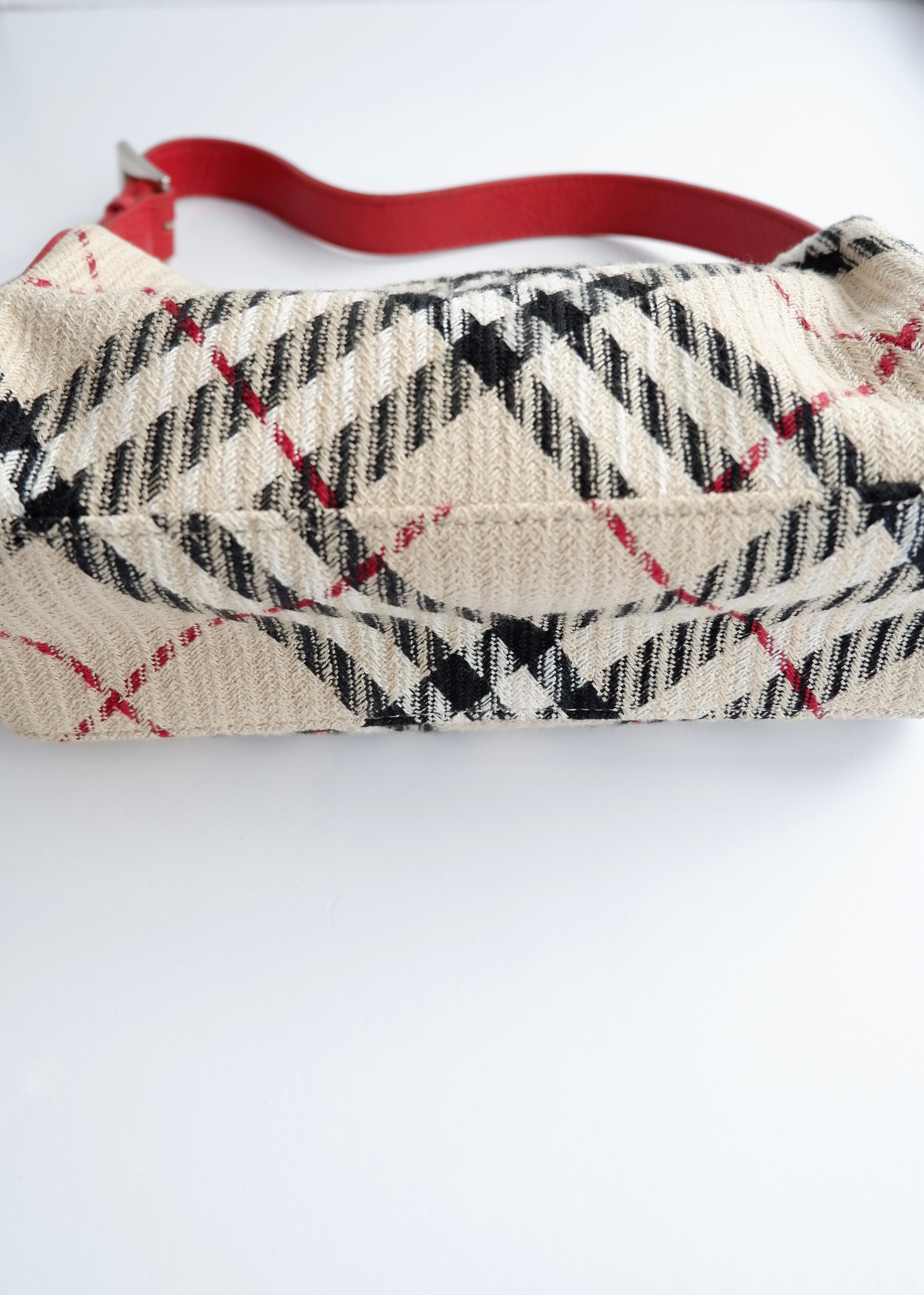 Authentic Preowned Burberry Red Novacheck Shoulder Bag