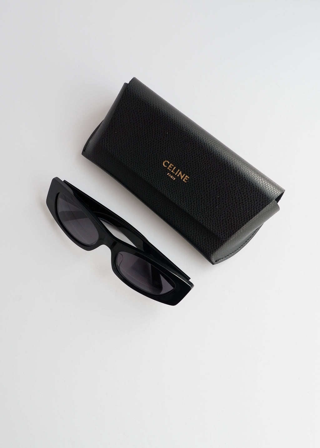 Authentiques lunettes de soleil Céline noires à monture carrée, d'occasion
