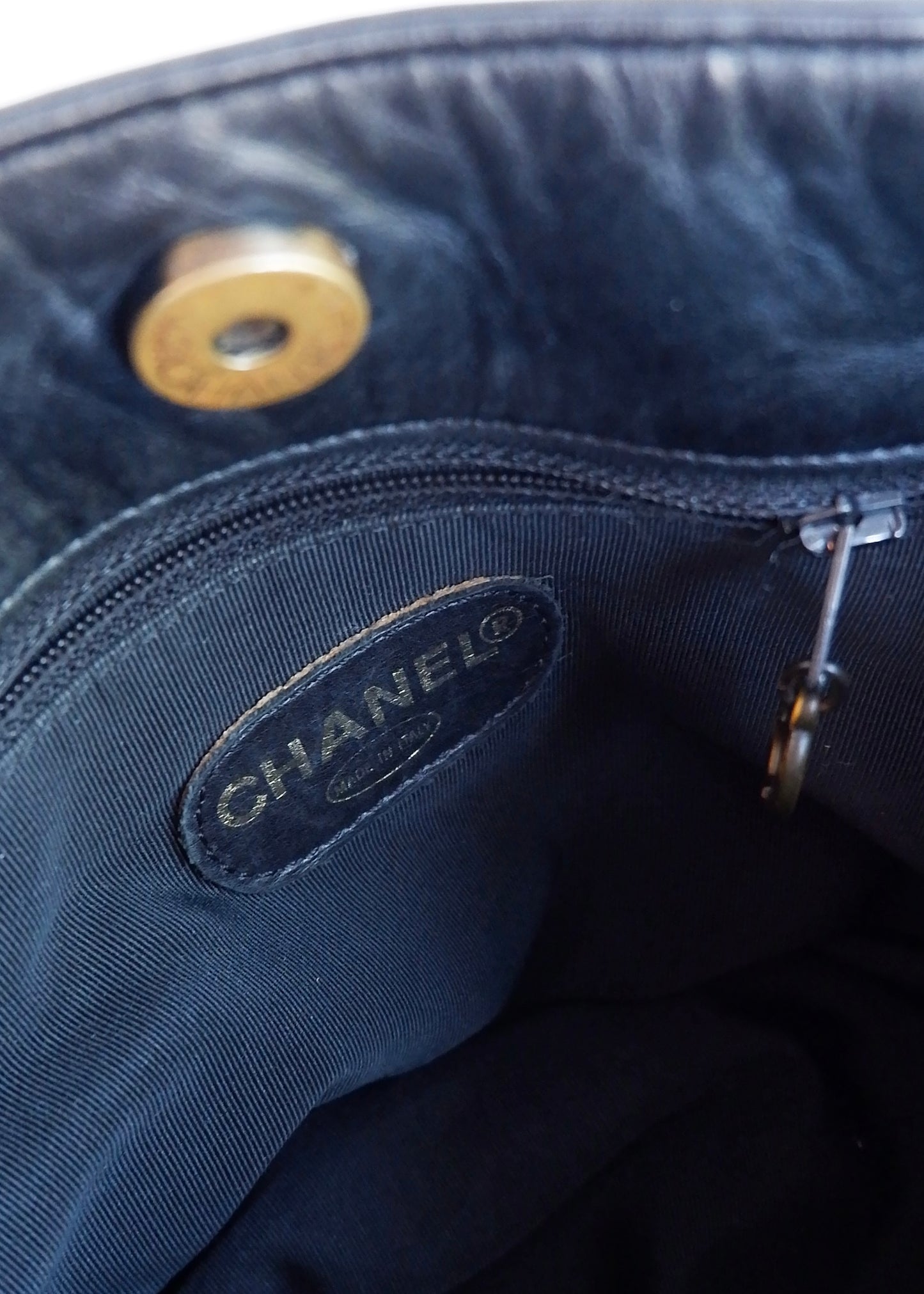Authentic Preowned Vintage Chanel Black Leather CC Logo Tassel Shoulder Bag