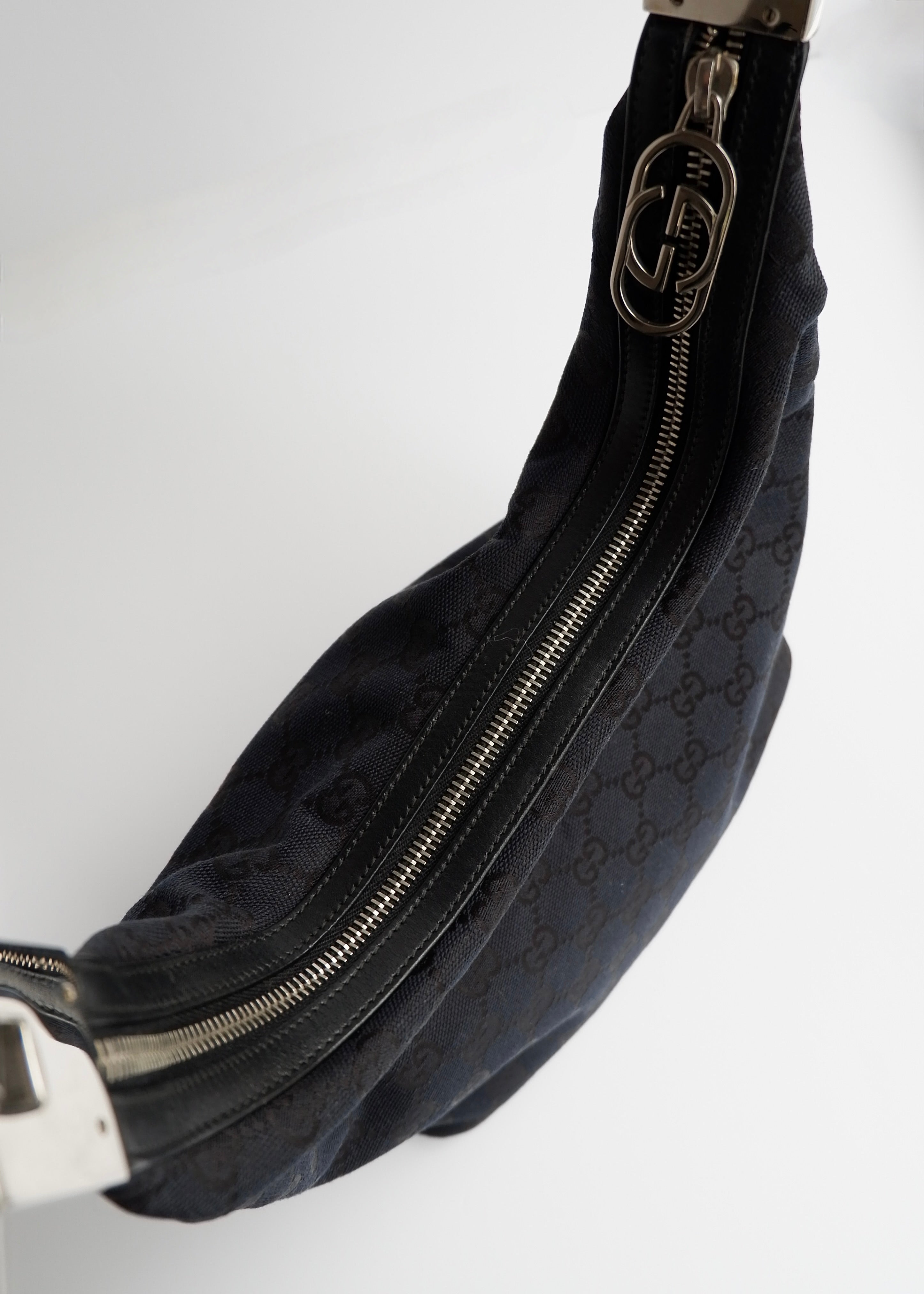 Authentic Preowned Gucci Black GG Canvas SHW Shoulder Bag