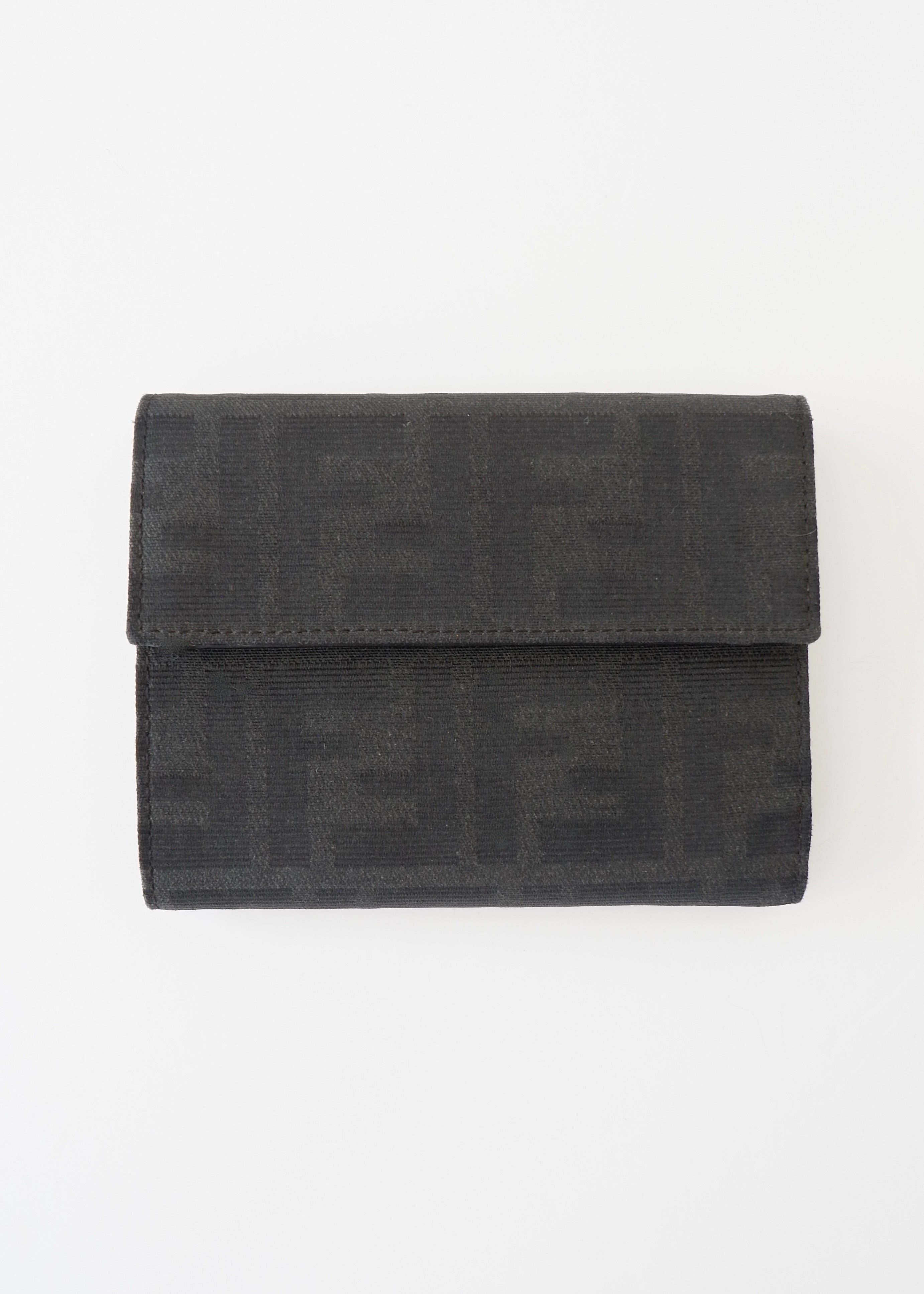 Authentic Preowned FendiBlack Zucca Canvas Bi-Fold Wallet
