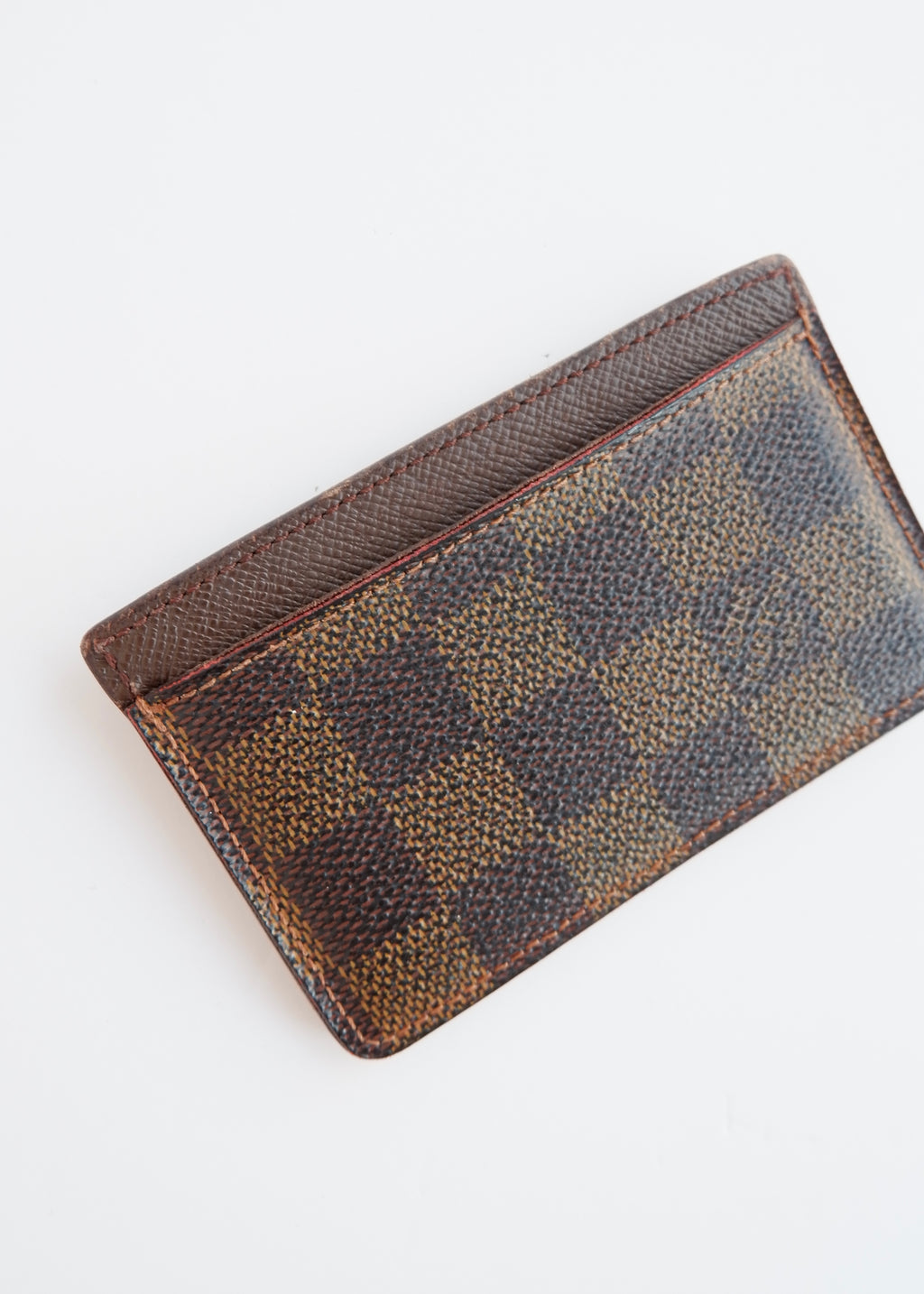 Authentique porte-cartes Louis Vuitton Damier Ebene d'occasion