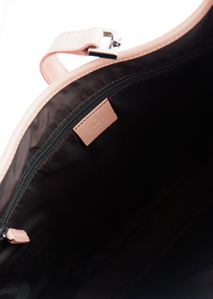 Authentic Preowned Gucci Pink GG Canvas/Leather Jackie Shoulder Bag