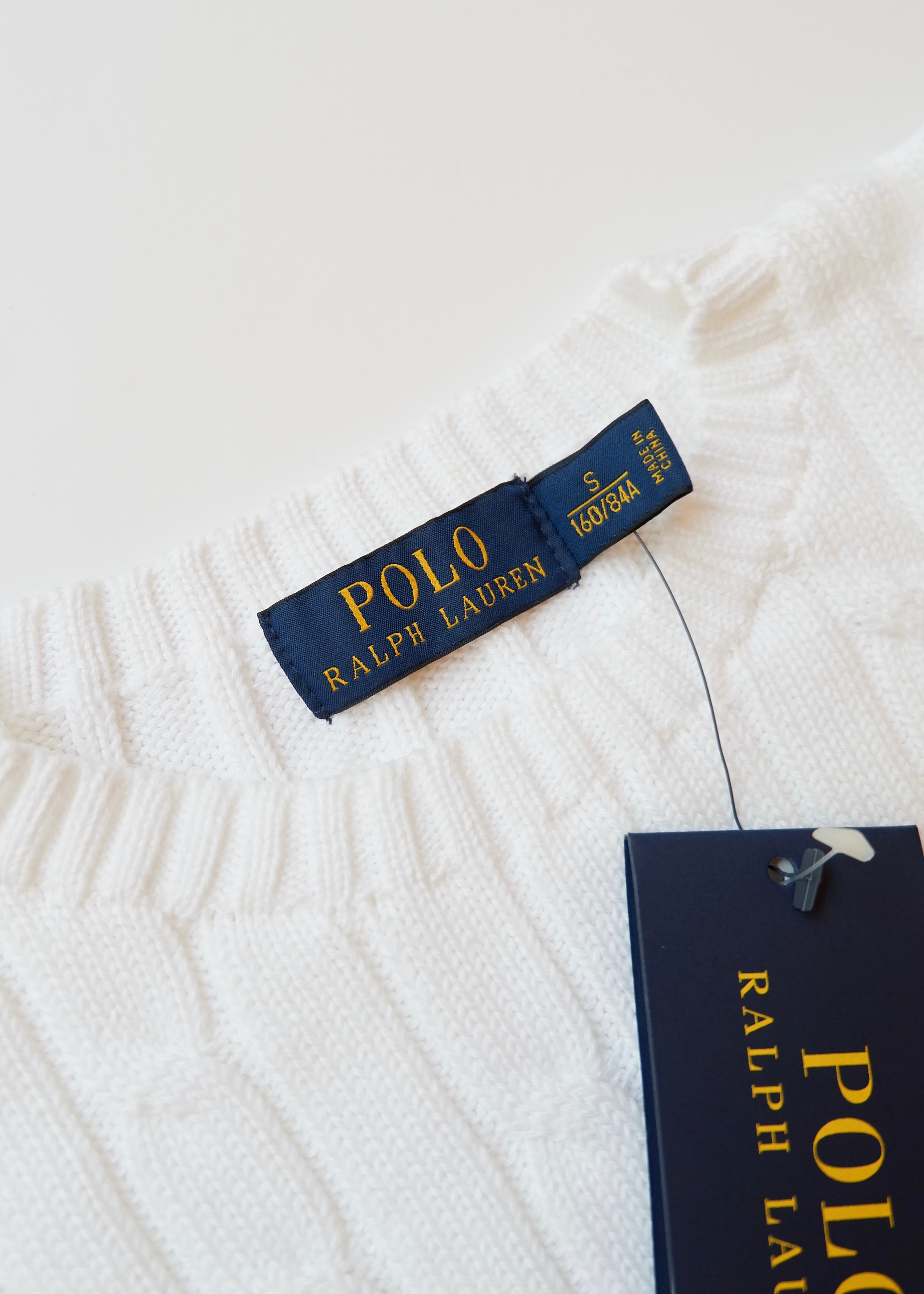 Authentic Preowned Polo Ralph Lauren White Cable Knit Sweater - S