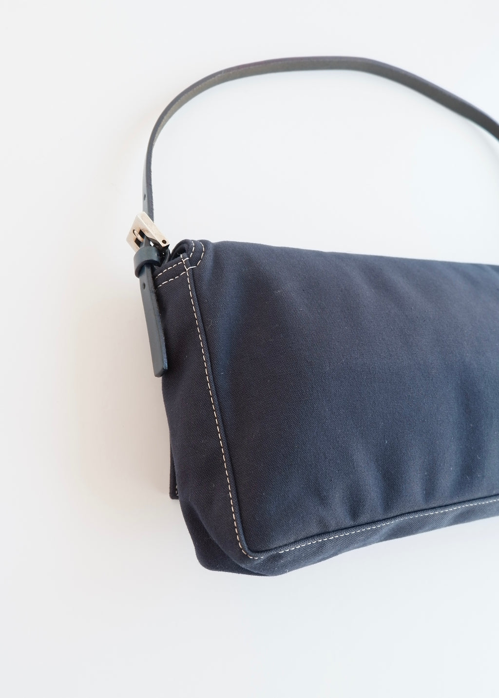 Authentic Preowned Fendi Navy Blue Fabric FF Marble Shoulder Bag