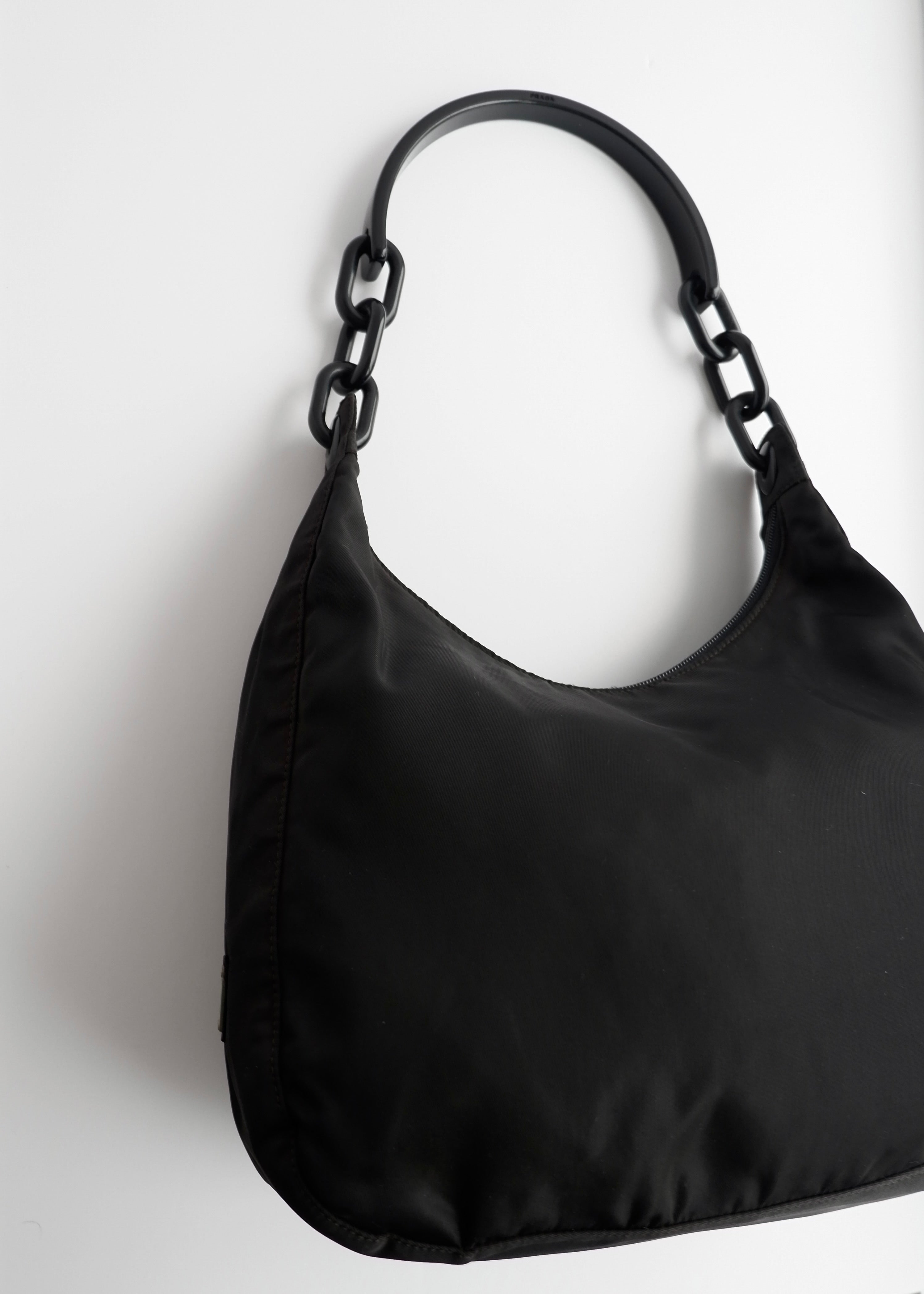Authentic Preowned Prada Black Nylon Hobo Shoulder Bag