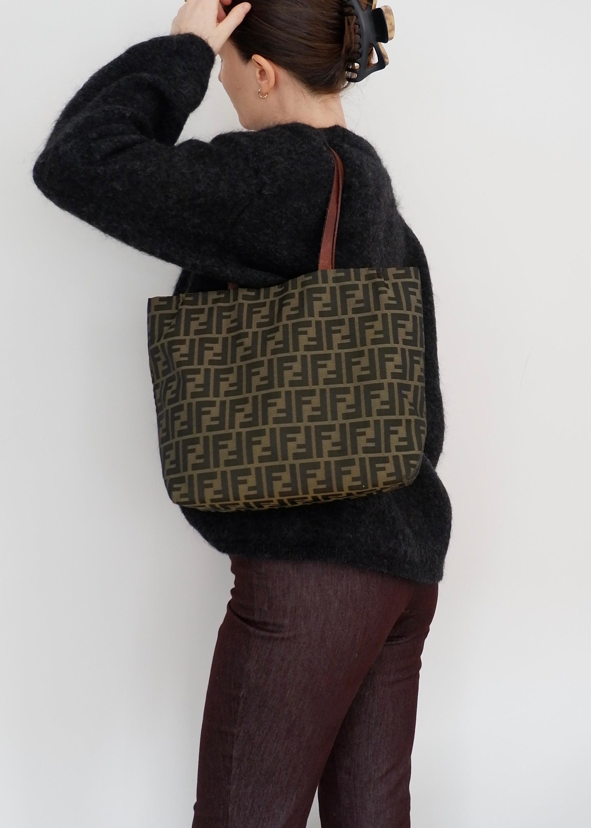 Authentic Preowned Fendi Brown Canvas Zucca Tote Bag