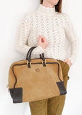 Sac à main Loewe Amazona Grand Modèle en Daim Marron Authentique d'Occasion