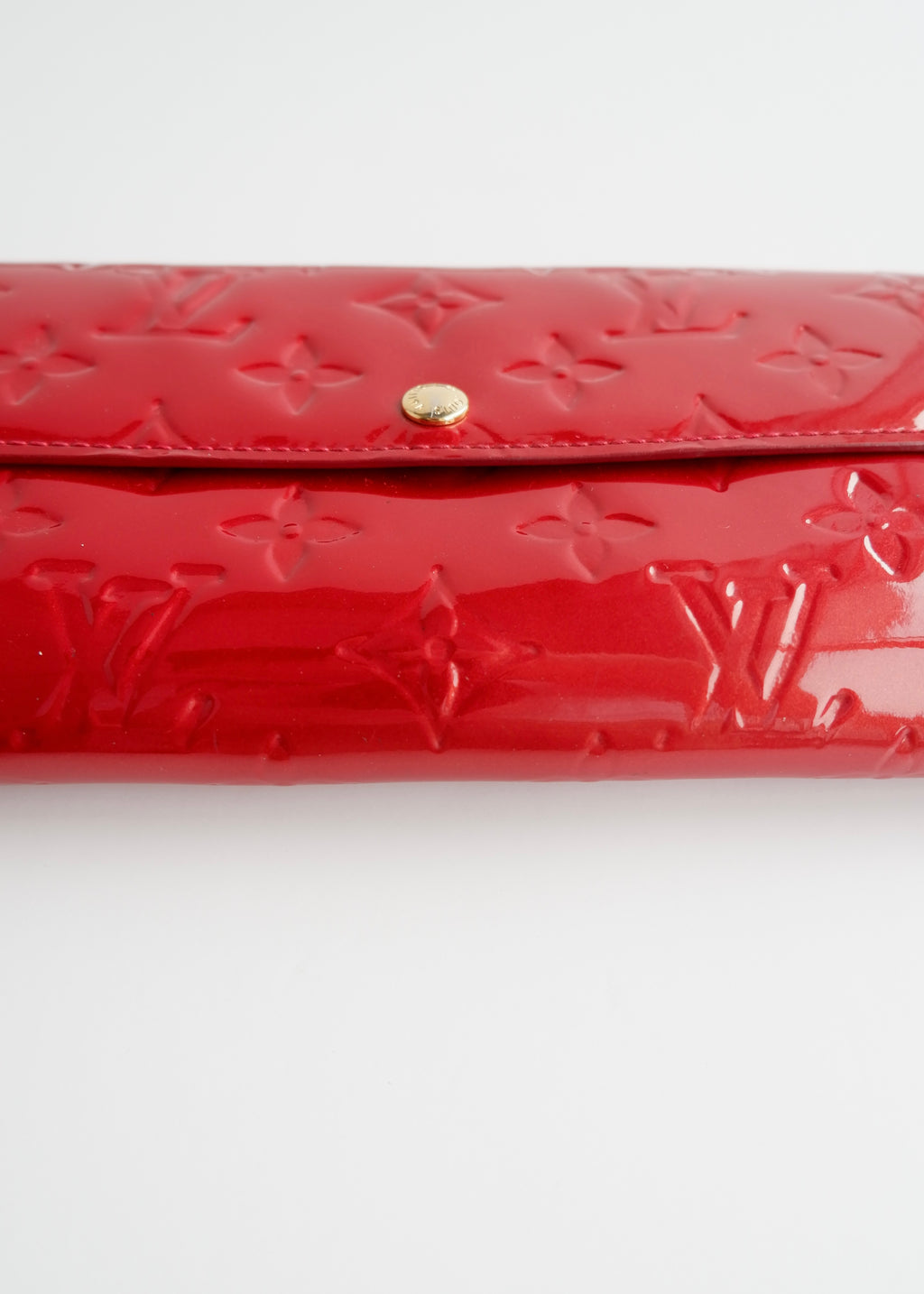 Authentic Preowned Louis Vuitton Red Monogram Vernis Long Sarah Wallet