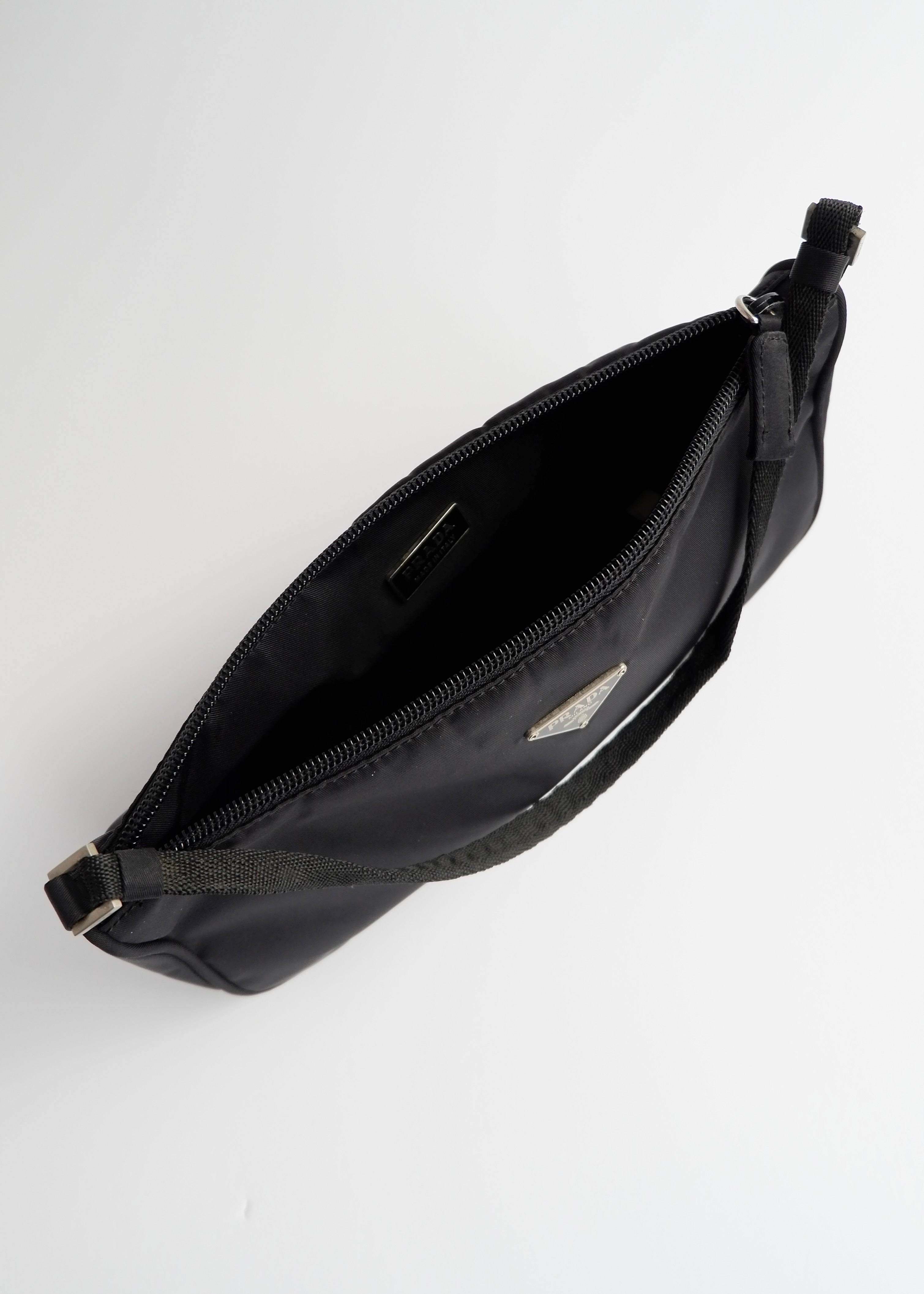 Authentic Preowned Prada Black Nylon Pochette/Shoulder Bag