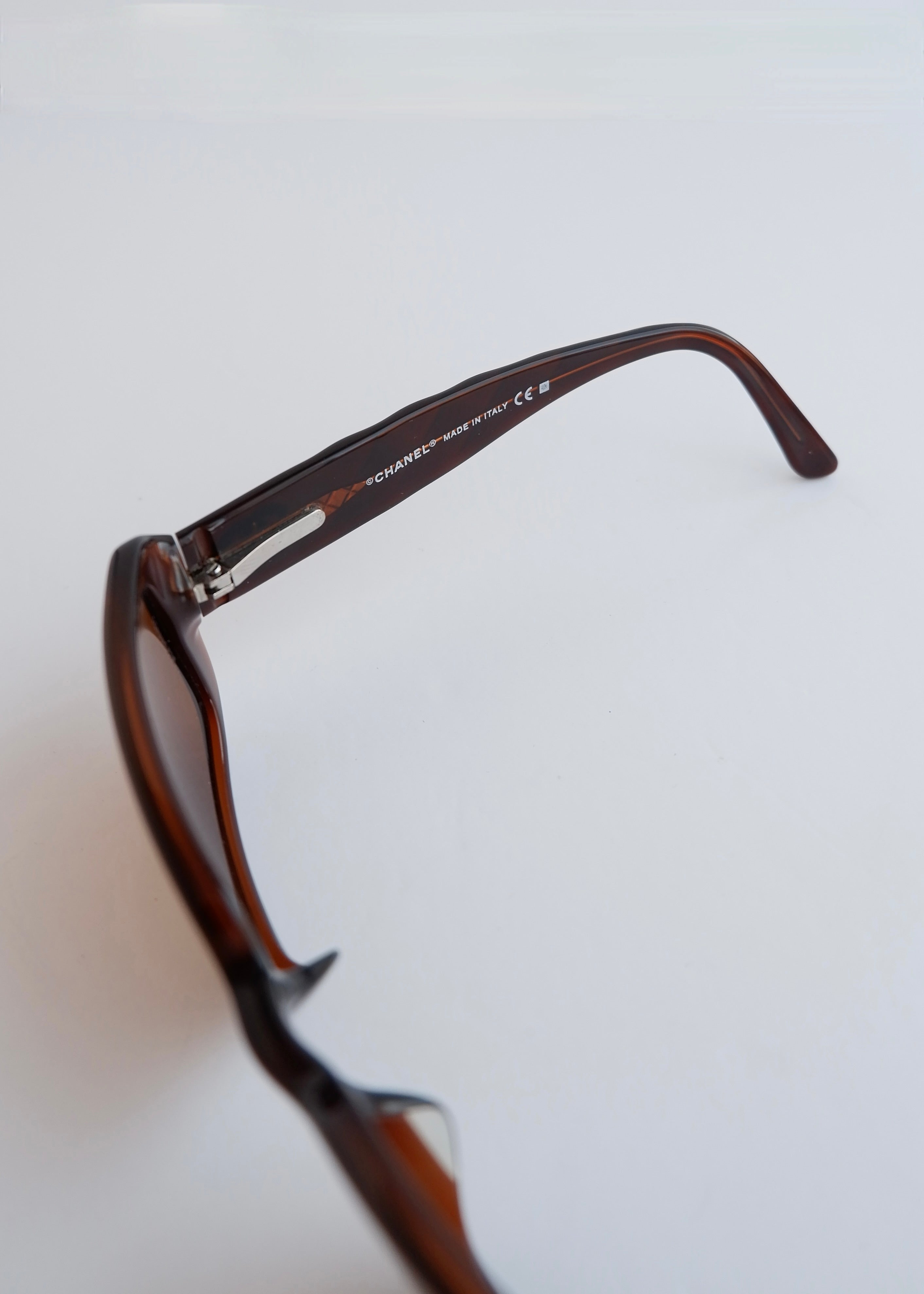 Authentic Preowned Chanel Brown Camellia Square Frame Sunglasses