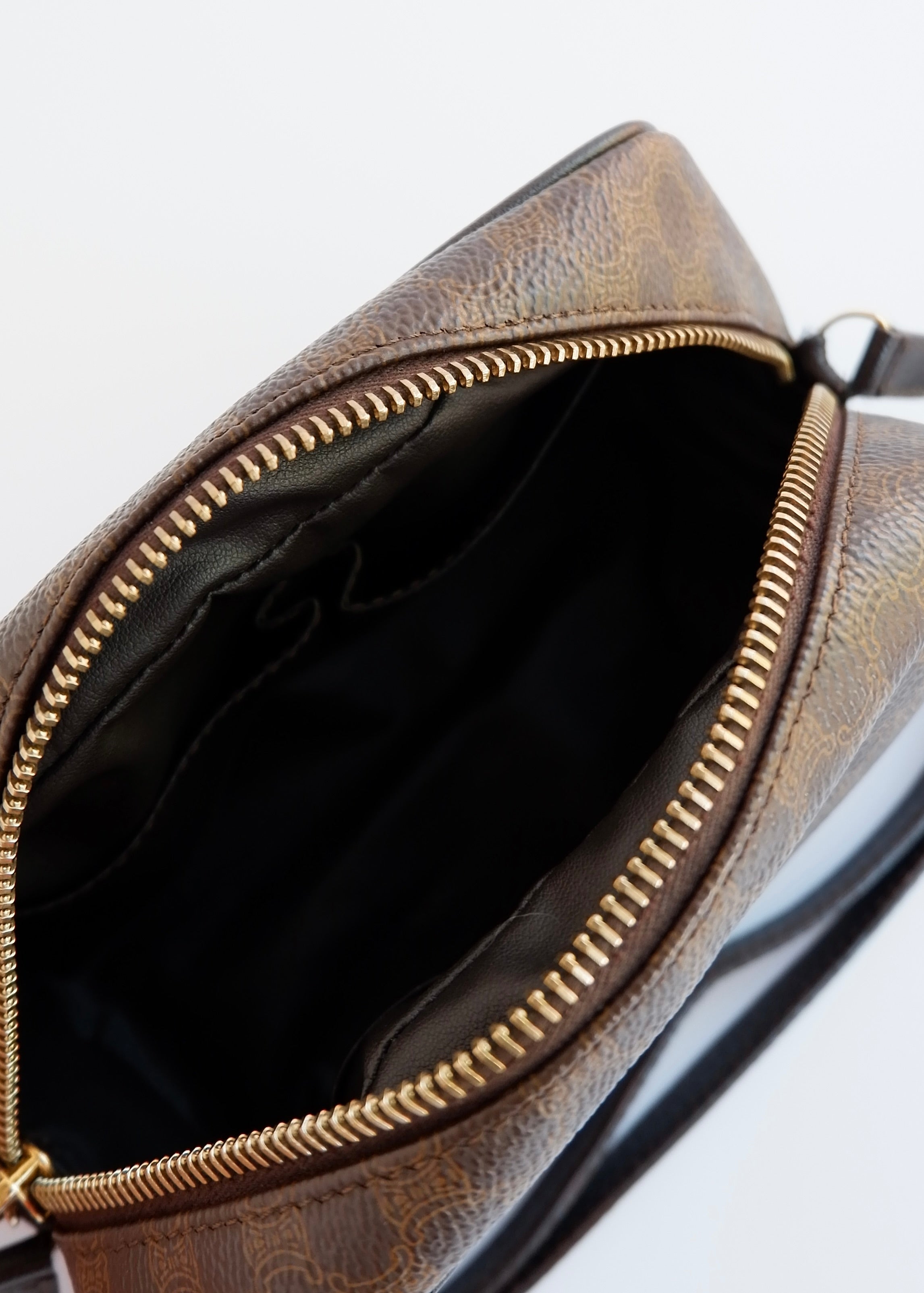Authentic Preowned Vintage Celine Brown Coated Canvas Macadam Micro Shoulder Bag